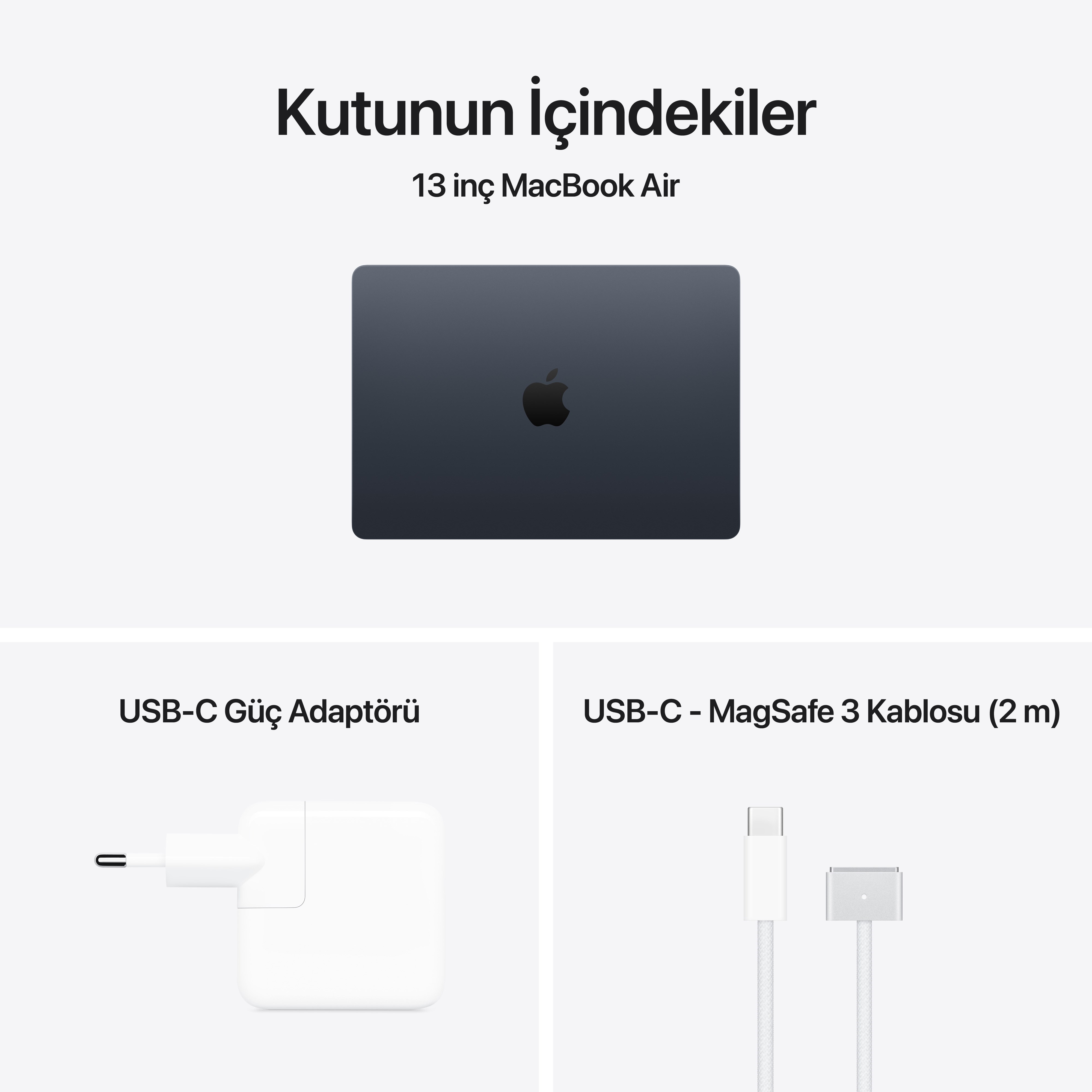 MacBook Air 13'' 10-Core CPU 8-Core GPU Apple M5 / 16GB / 512GB SSD / Gece Yarısı MDHE4TU/A