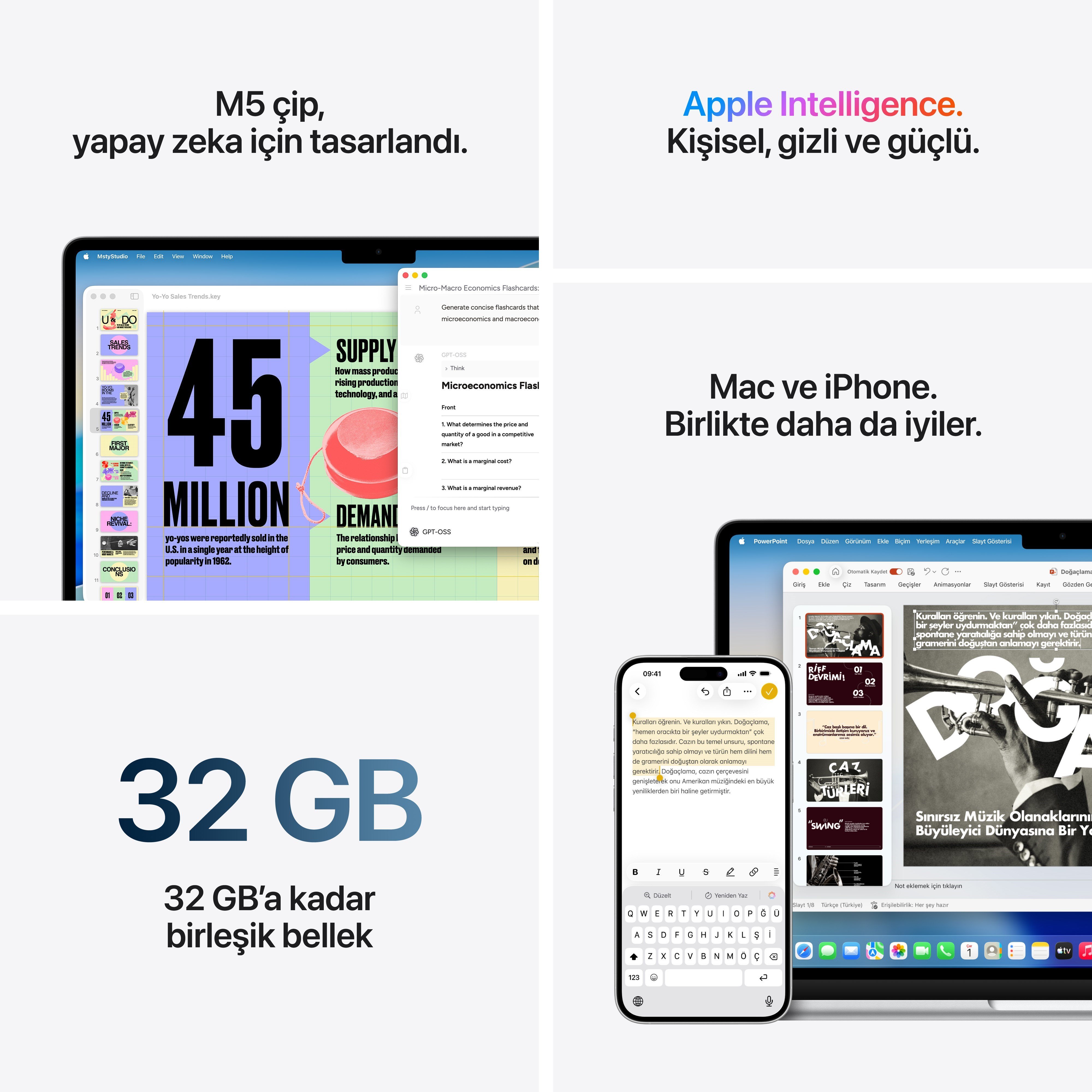 MacBook Air 13'' 10-Core CPU 8-Core GPU Apple M5 / 16GB / 512GB SSD / Gece Yarısı MDHE4TU/A