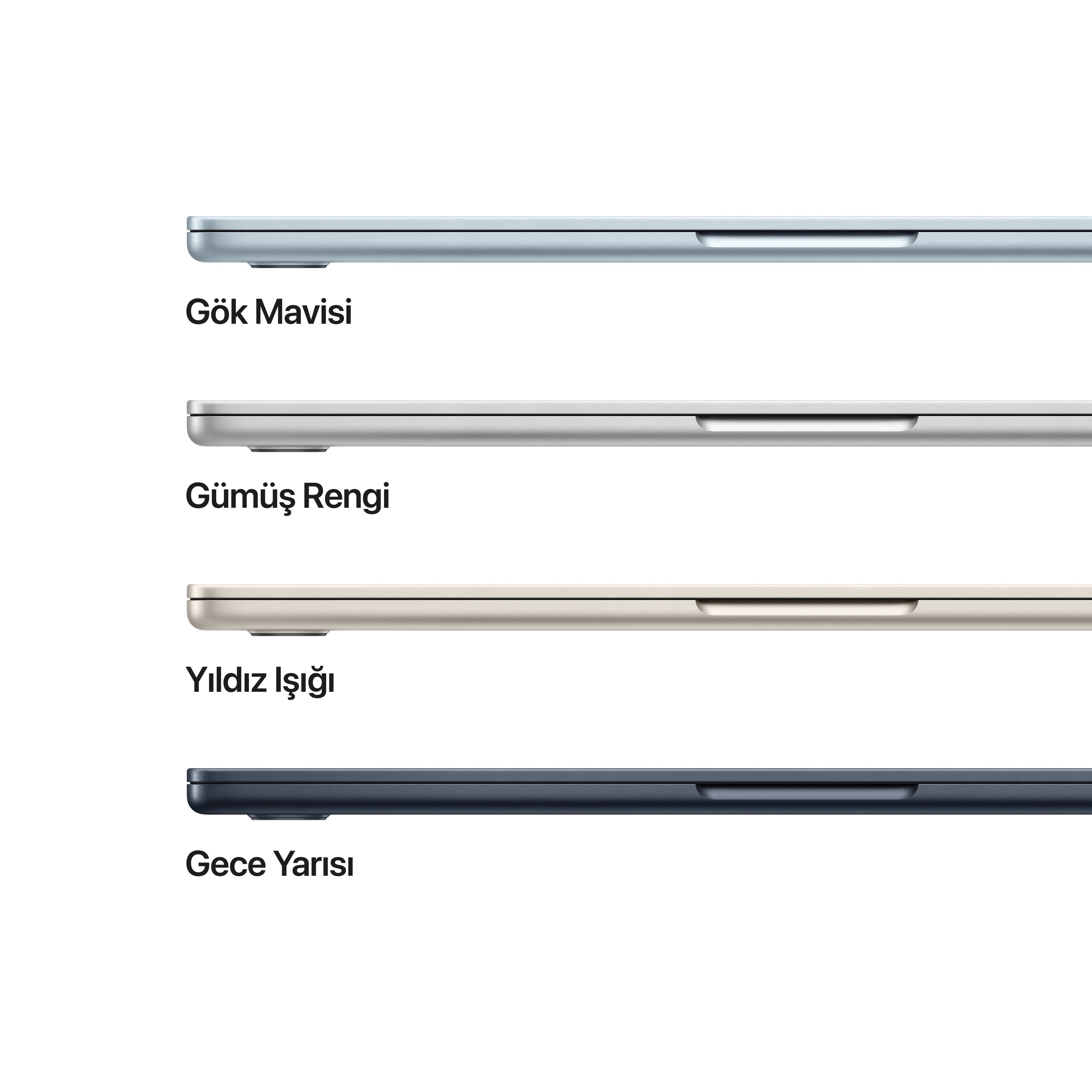 MacBook Air 13'' 10-Core CPU 8-Core GPU Apple M5 / 16GB / 512GB SSD / Gece Yarısı MDHE4TU/A