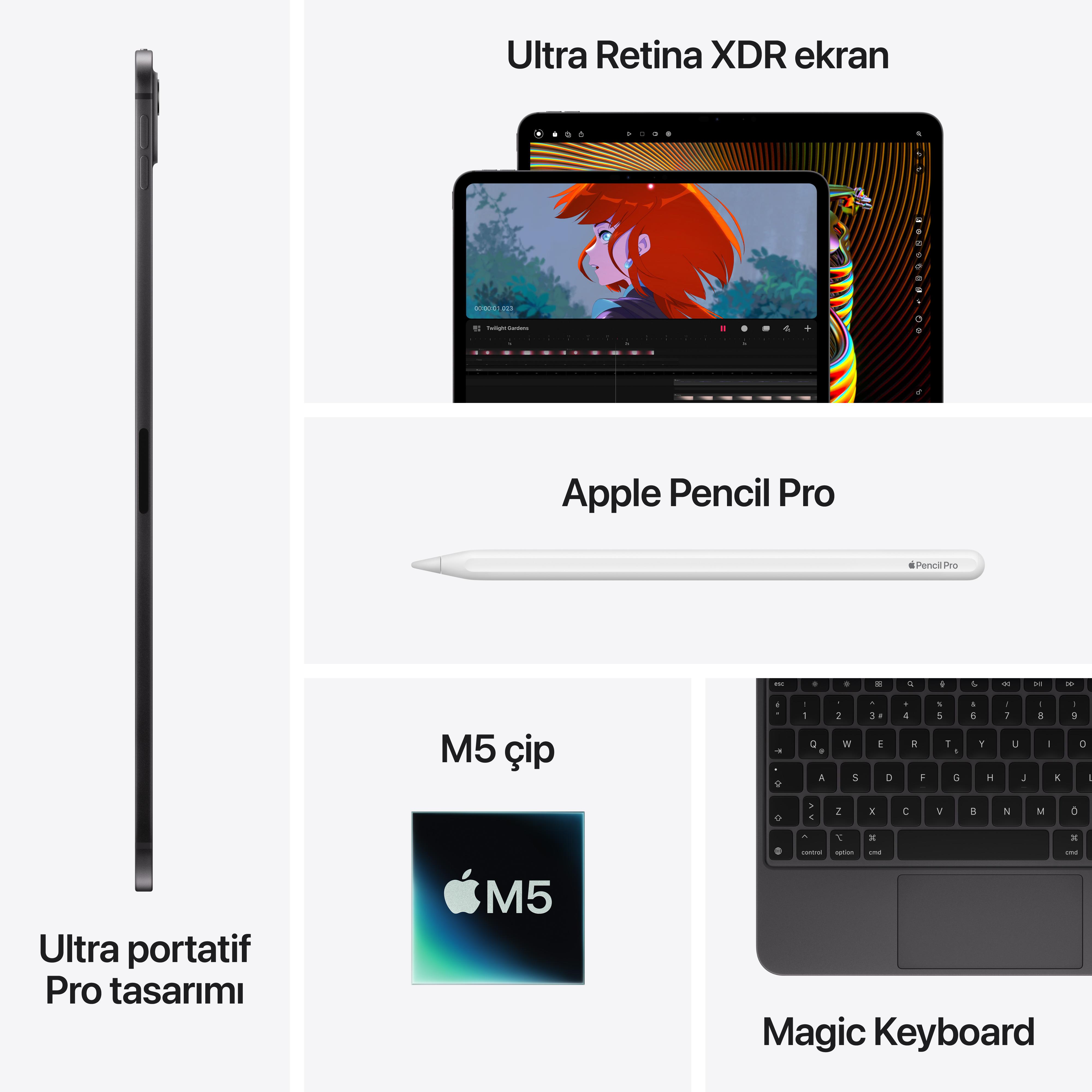 iPad Pro 13'' M5 Wi-Fi 256GB Standart Cam Uzay Siyahı MDYJ4TU/A