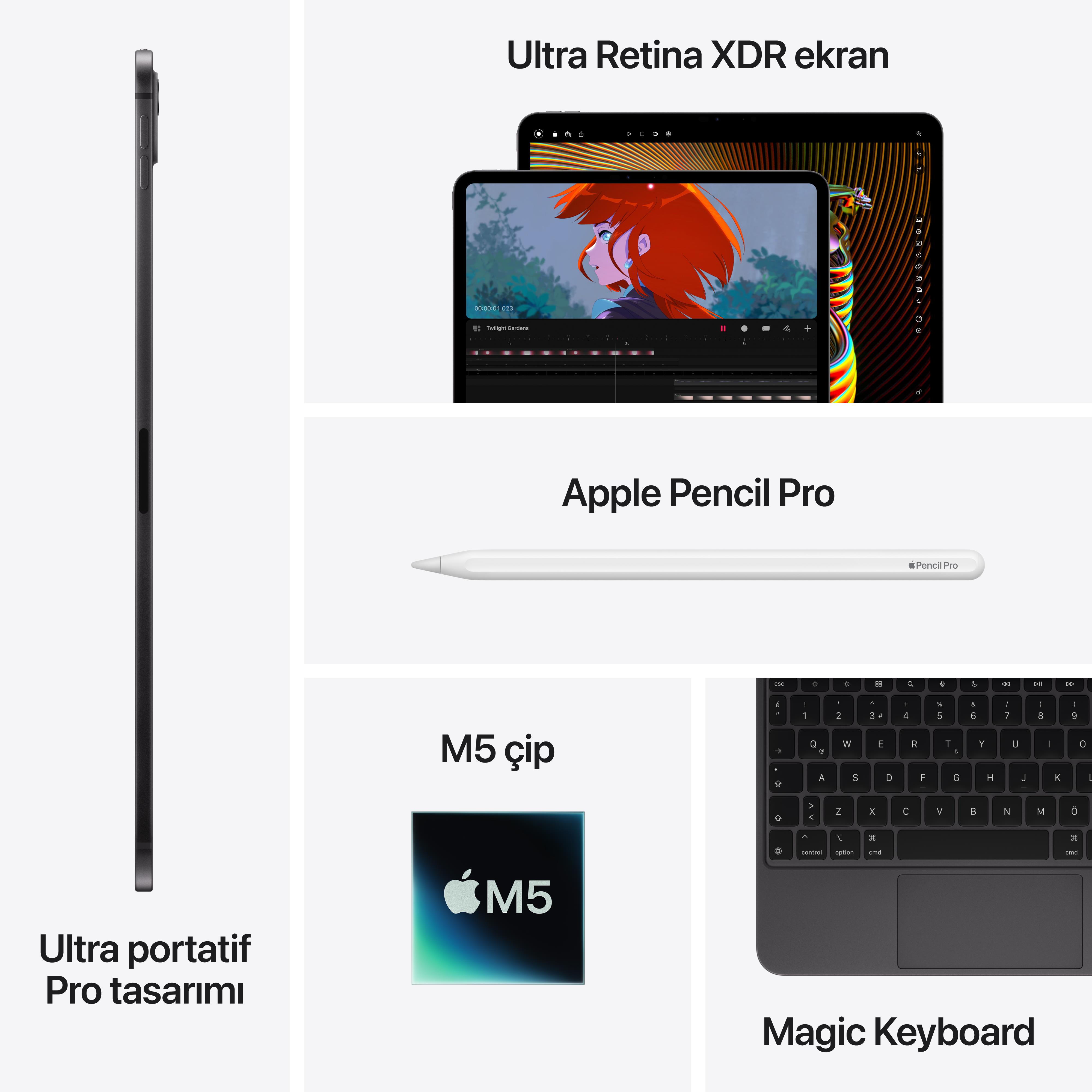 iPad Pro 13'' M5 Wi-Fi 256GB Standart Cam Gümüş MDYK4TU/A