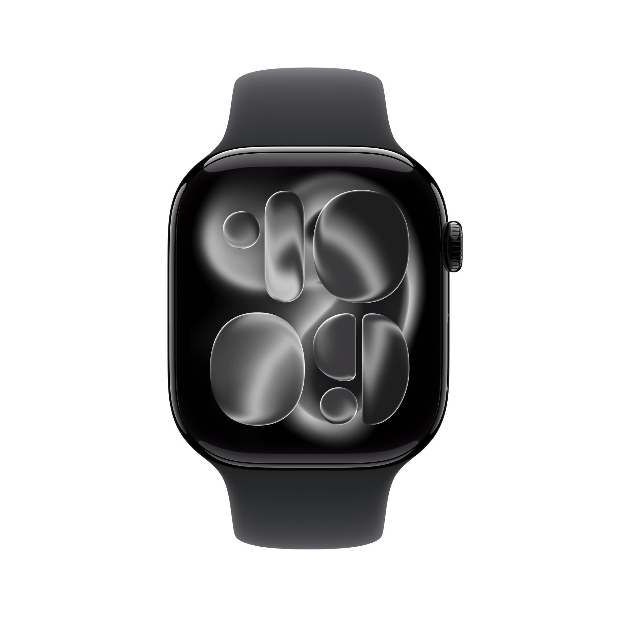 Apple Watch Series 11 GPS 42mm Jet Black Alüminyum Kasa Siyah Spor Kordon (M-L) - MEQU4TU/A