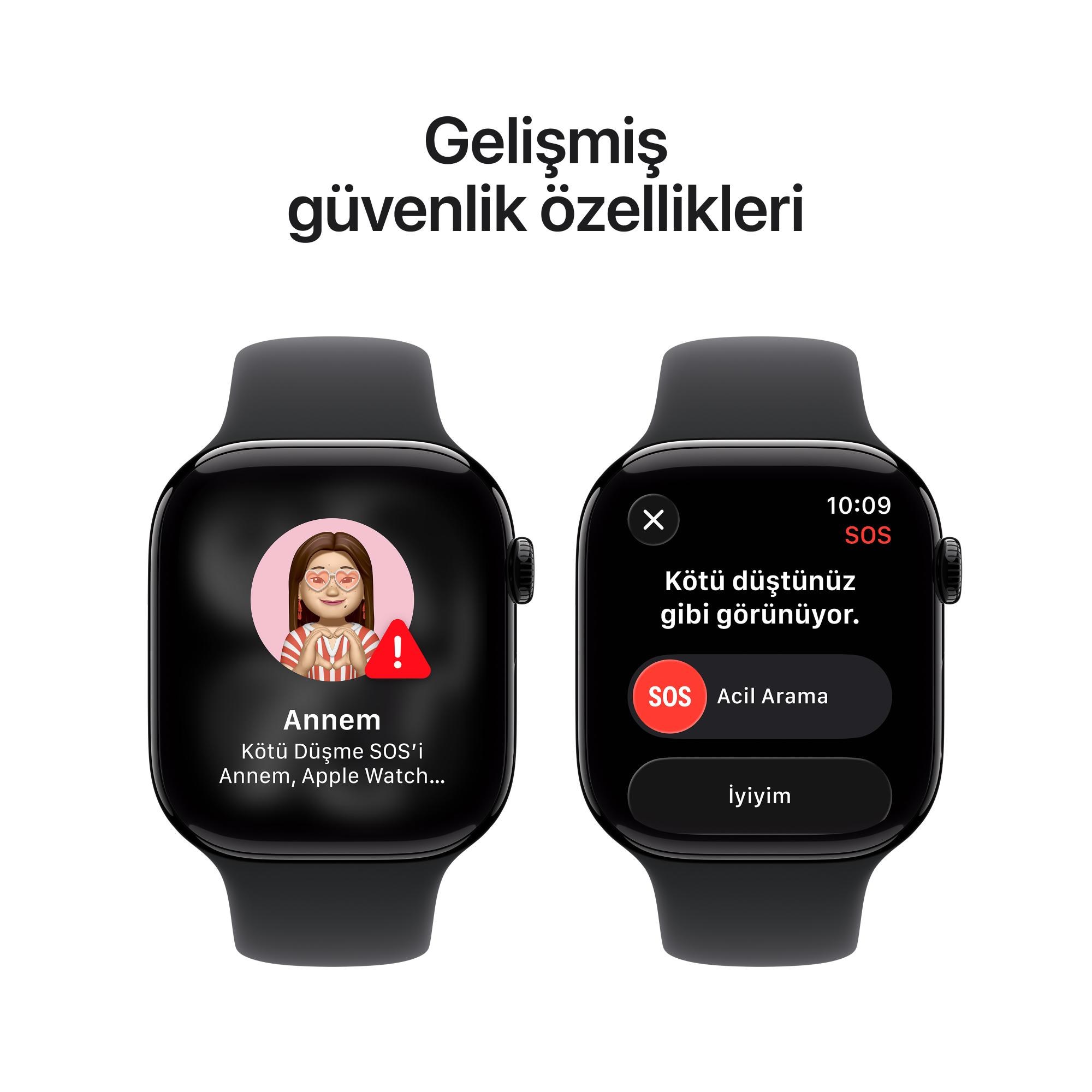 Apple Watch Series 11 GPS 46mm Jet Black Alüminyum Kasa Siyah Spor Kordon (M-L) - MEUX4TU/A