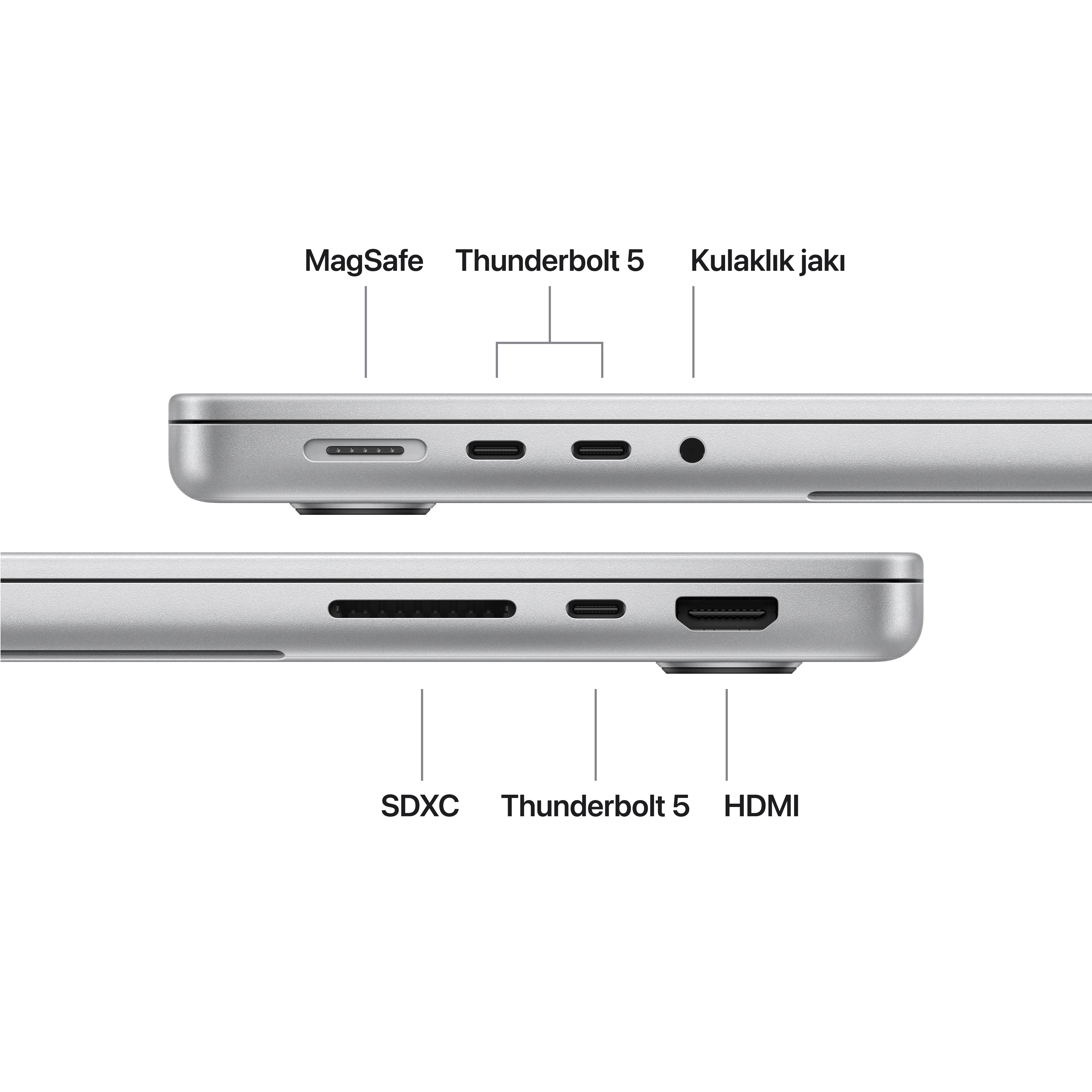 MacBook Pro 14'' 15-Core CPU 16-Core GPU Apple M5 Pro 24GB 1TB SSD Gümüş MGDN4TU/A