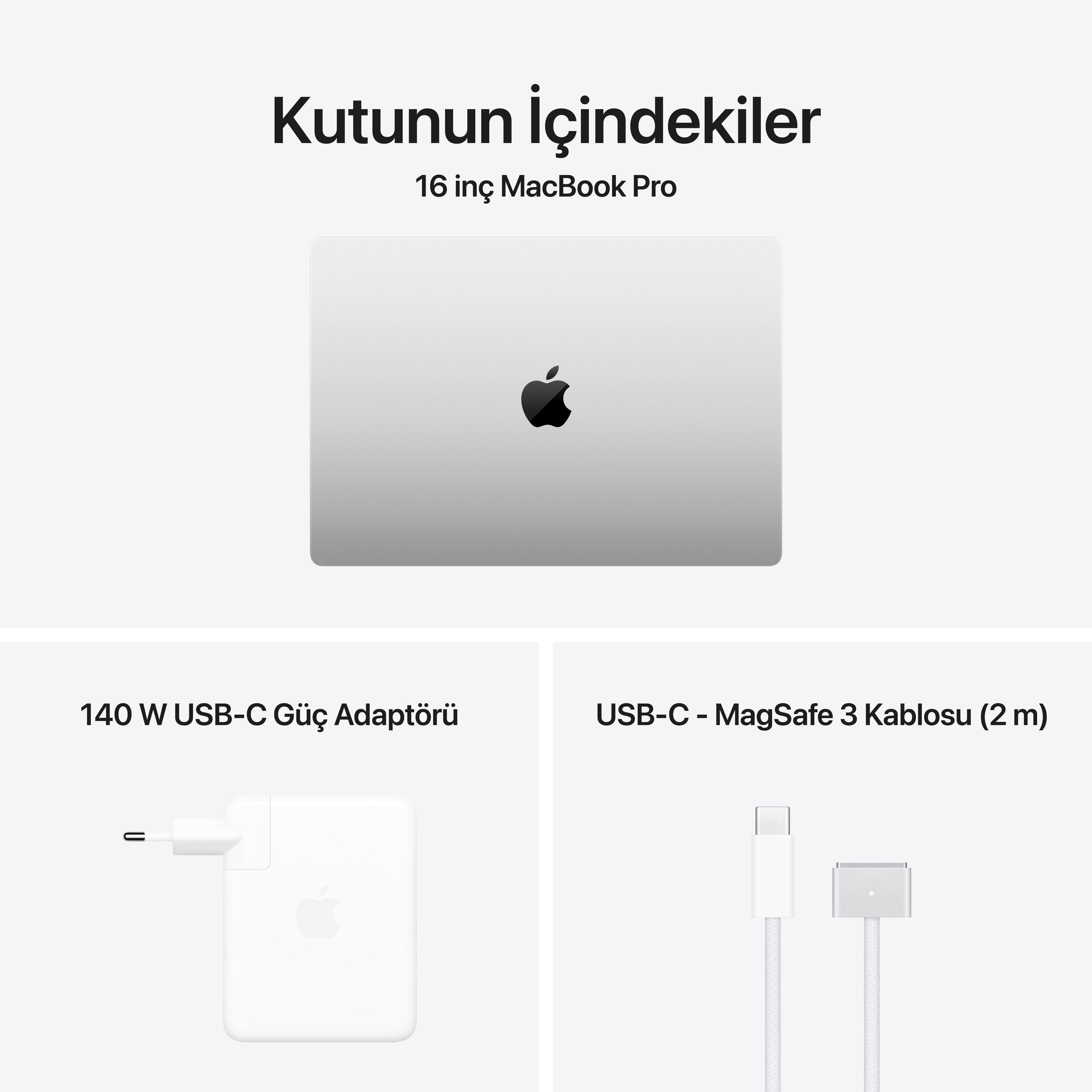 MacBook Pro 16'' 18-Core CPU 32-Core GPU Apple M5 Max 36GB 2TB SSD Gümüş MGE74TU/A