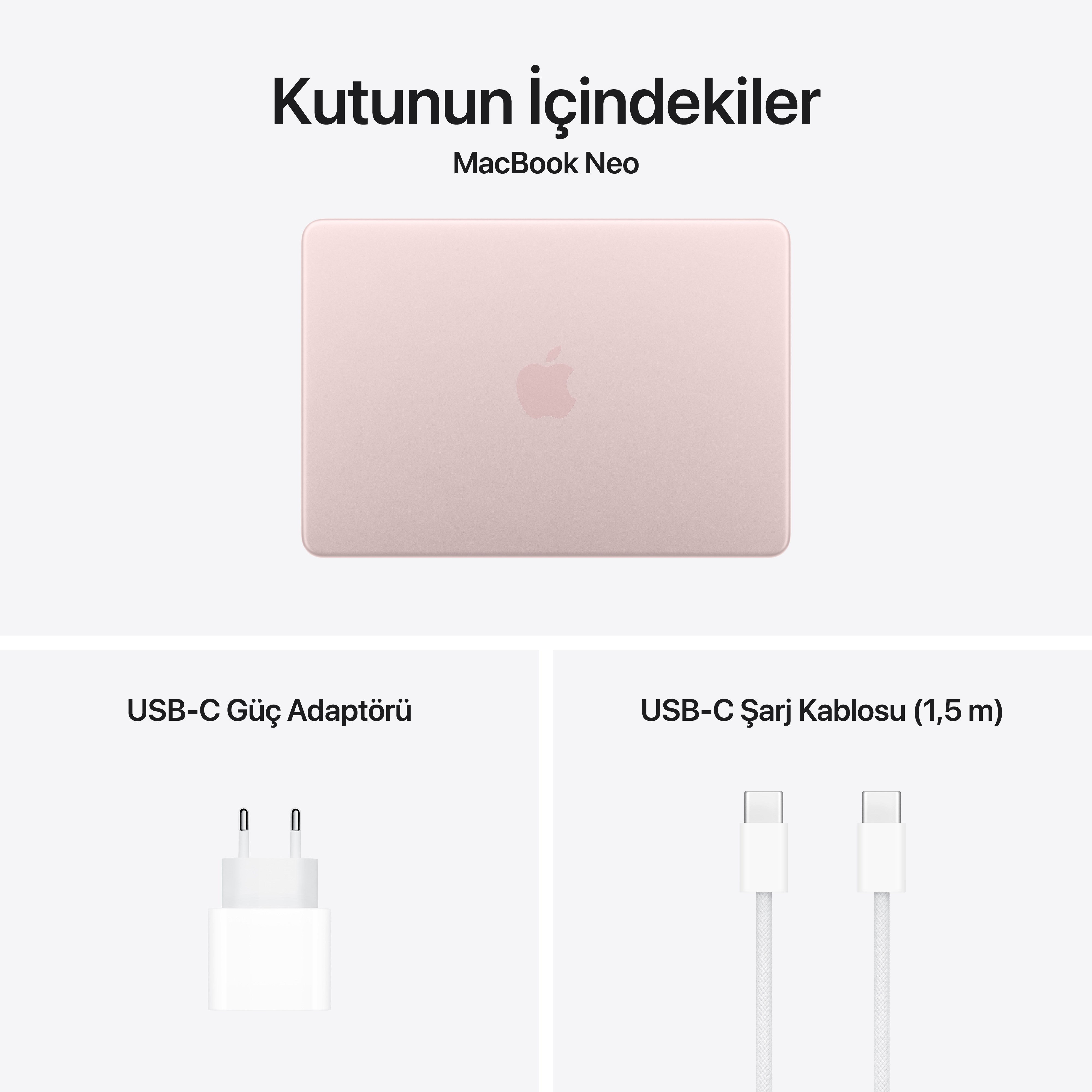 MacBook Neo 13'' 6-Core CPU 5-Core GPU Apple A18 Pro 8GB 256GB SSD Magic Keyboard Pastel Pembe MHFH4TU/A
