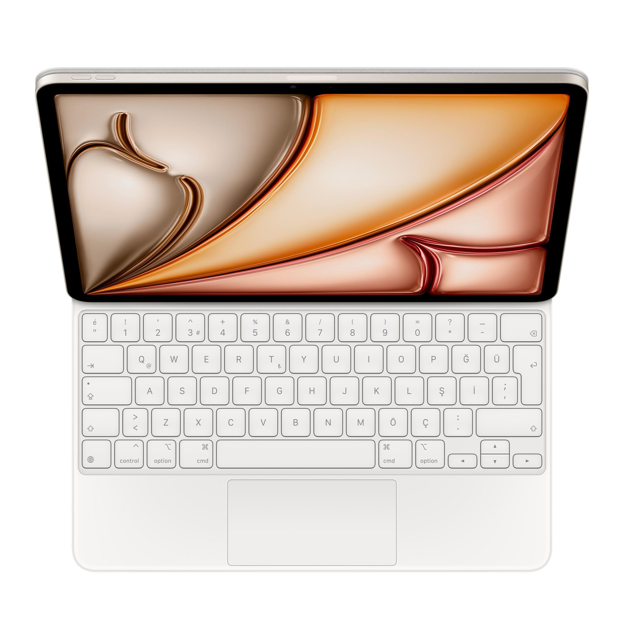 Apple 13 inç iPad Air (M2) için Magic Keyboard - Türkçe Q Klavye - Beyaz MJQL3TQ/A