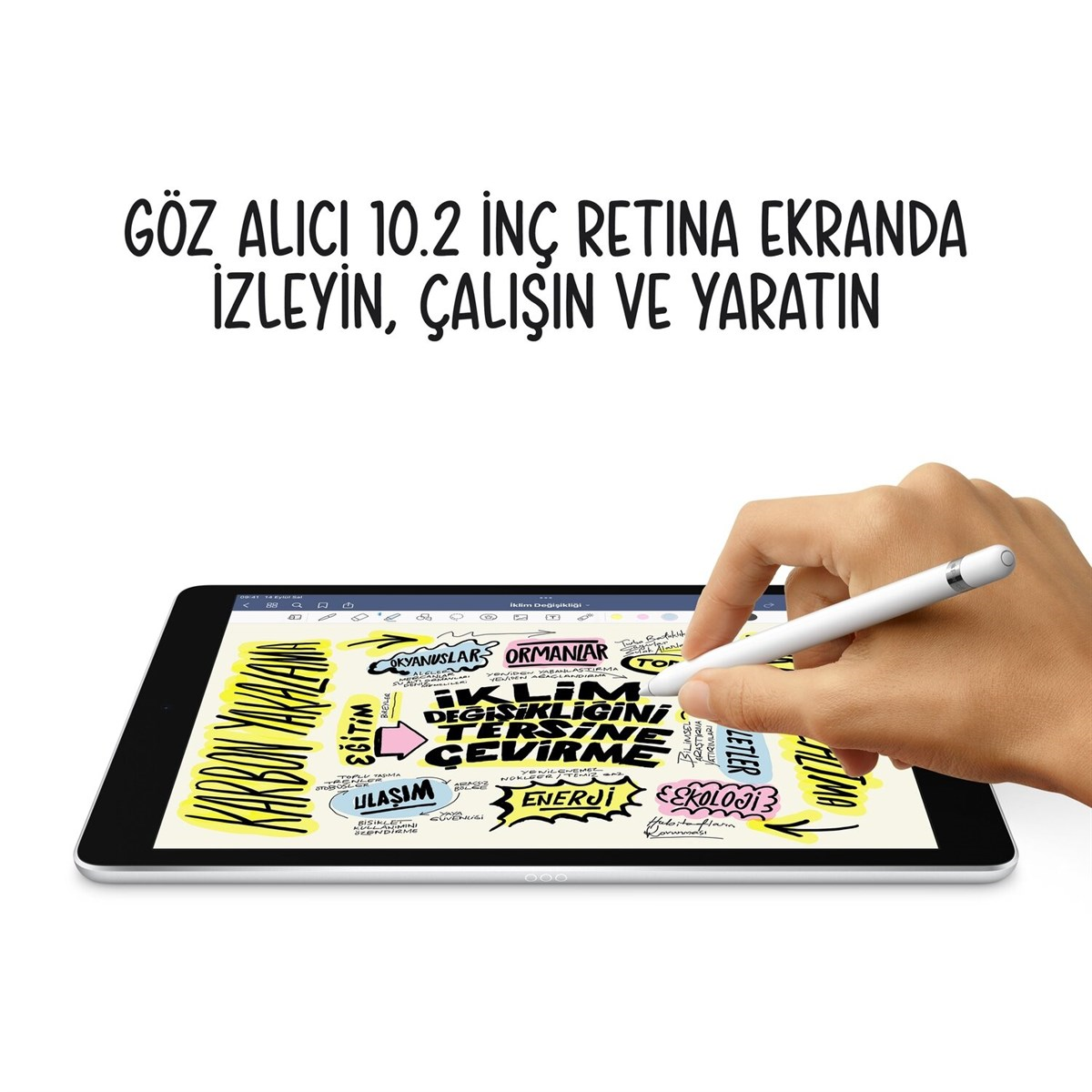 iPad 10.2'' (9.Nesil) Wi-Fi 64GB Gümüş MK2L3TU/A
