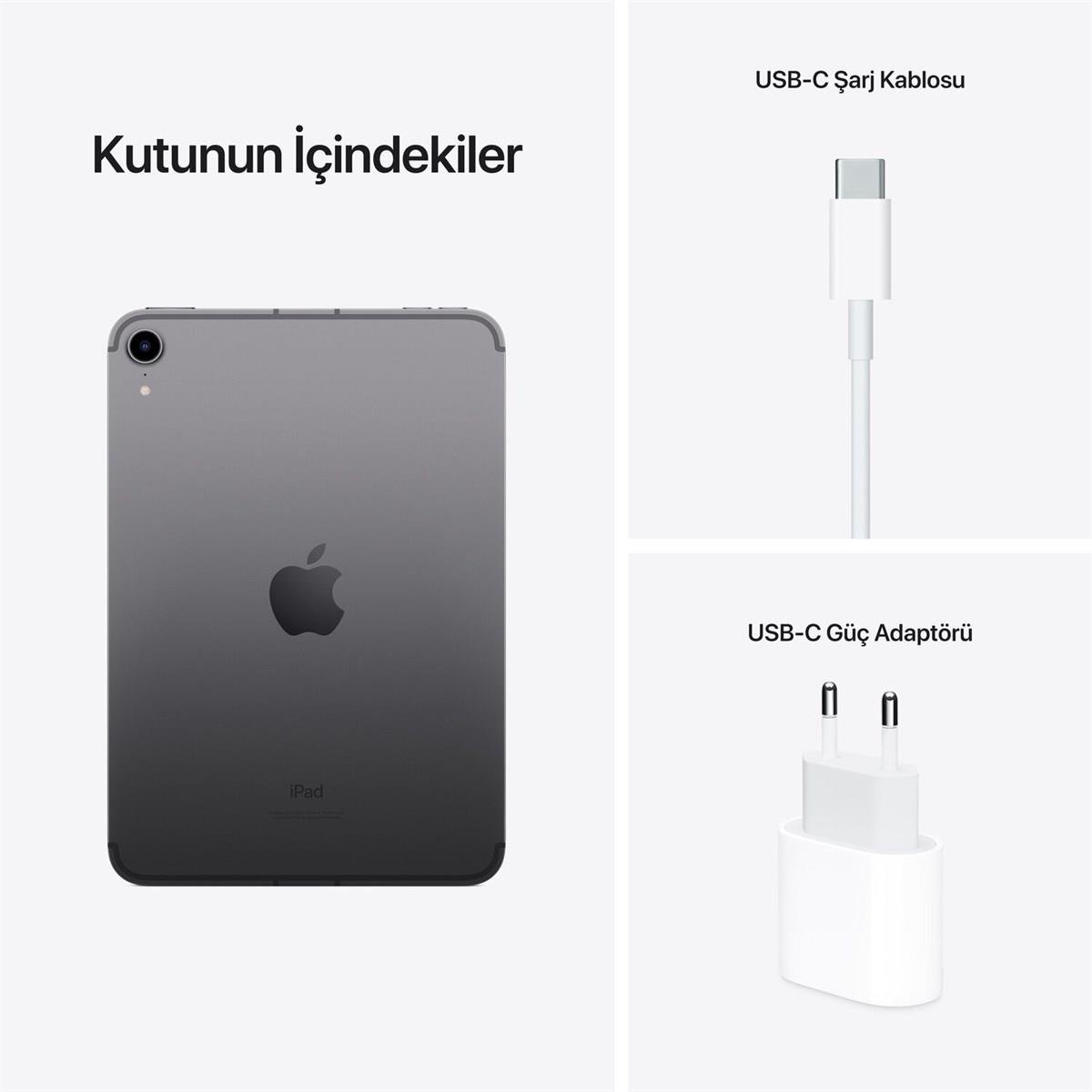 iPad mini 8.3” Wi-Fi + Cellular 64GB Uzay Grisi MK893TU/A