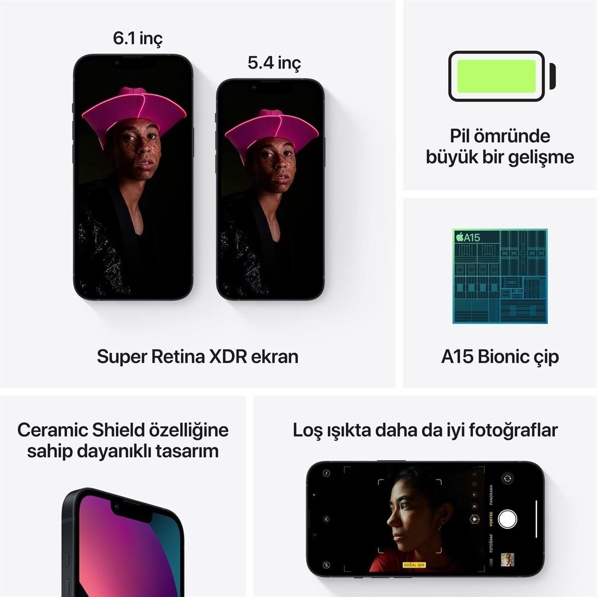 iPhone 13 Mini Gece Yarısı 512GB MLKA3TU/A