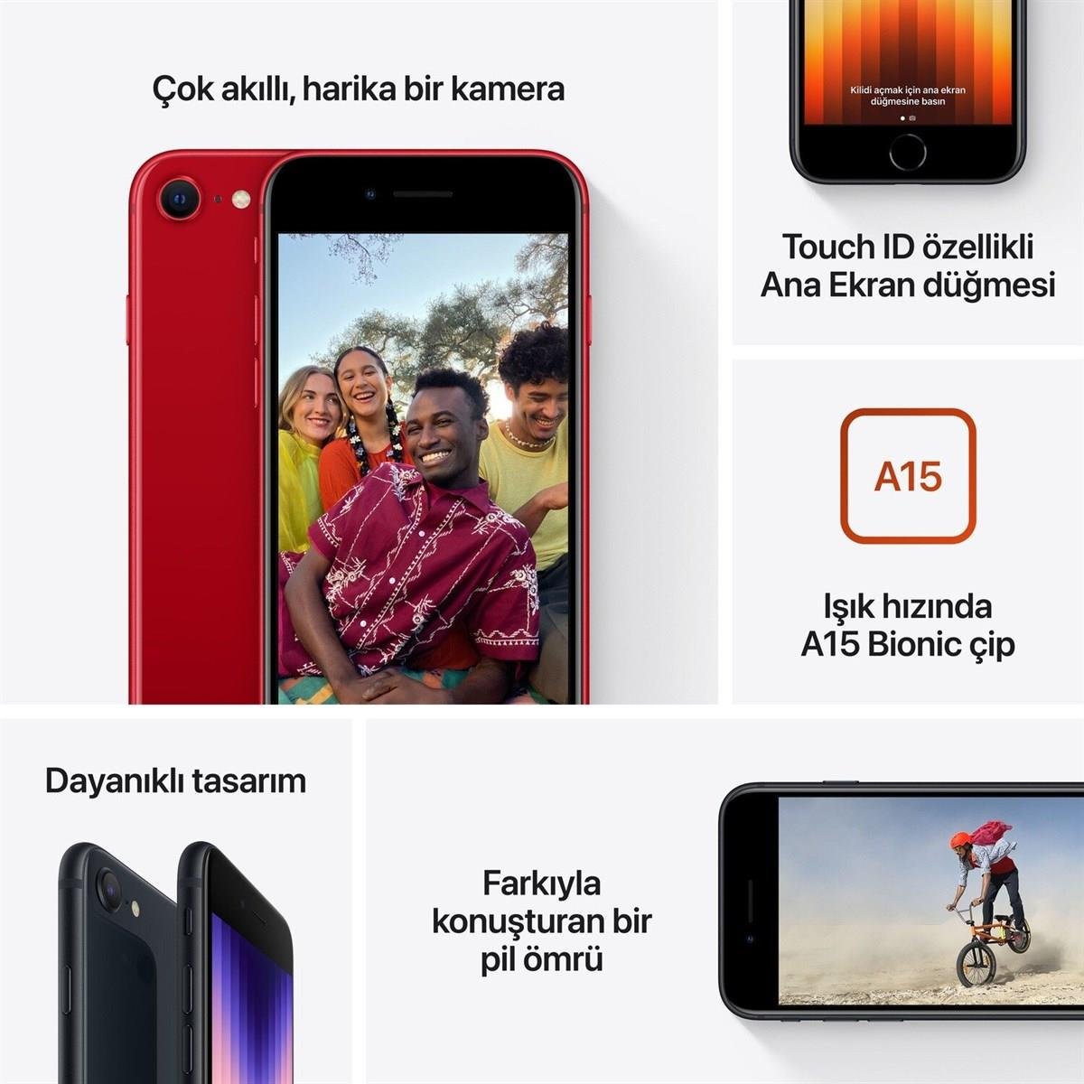 iPhone SE Gece Yarısı 64GB (3.nesil) MMXF3TU/A
