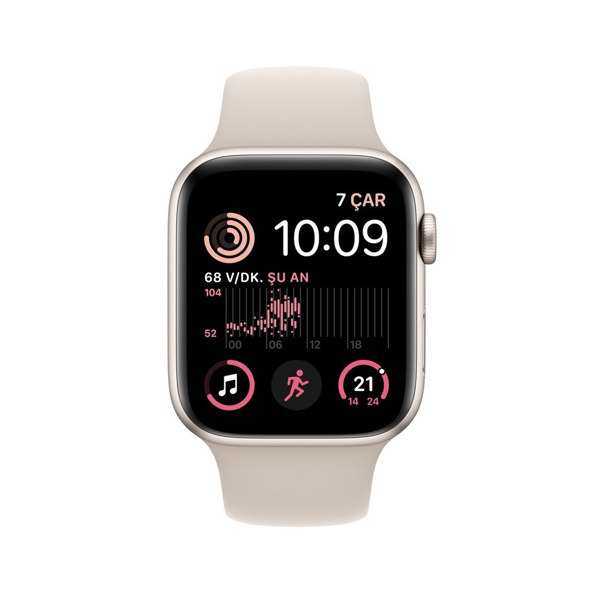 Apple Watch SE GPS 40mm Yıldız Işığı Alüminyum Kasa ve Yıldız Işığı Spor Kordon MNJP3TU/A
