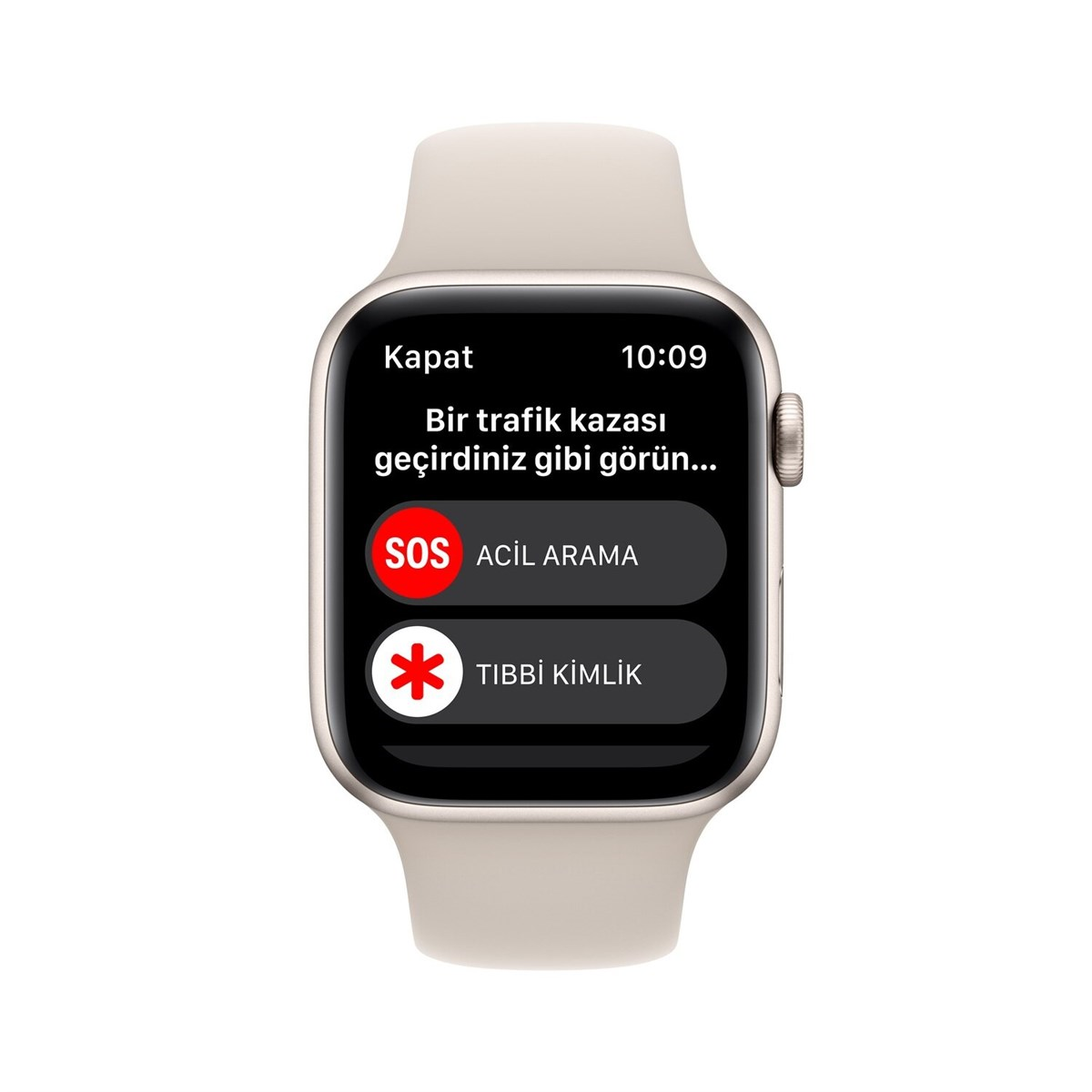 Apple Watch SE GPS 44mm Yıldız Işığı Alüminyum Kasa ve Yıldız Işığı Spor Kordon MNJX3TU/A