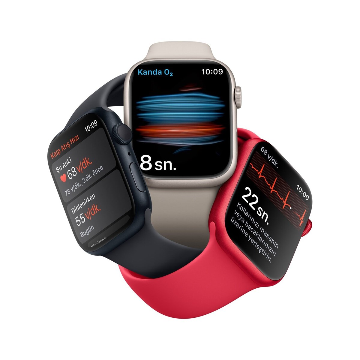 Apple Watch Series 8 GPS 45mm Gece Yarısı Alüminyum Kasa Gece Yarısı Spor Kordon MNP13TU/A