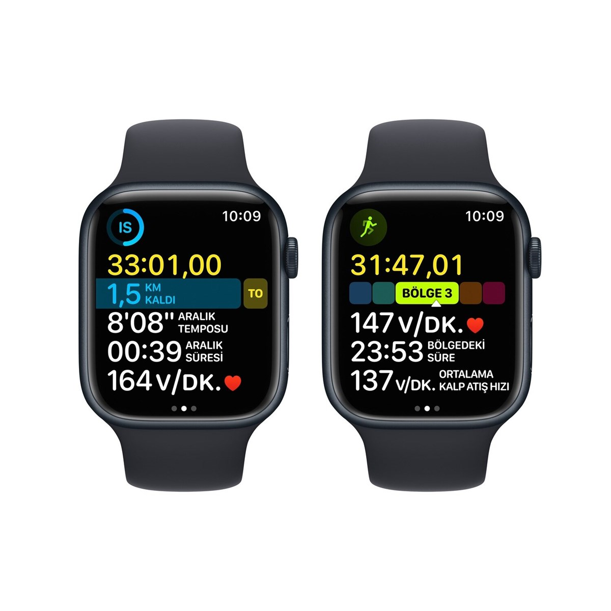 Apple Watch Series 8 GPS 45mm Gece Yarısı Alüminyum Kasa Gece Yarısı Spor Kordon MNP13TU/A