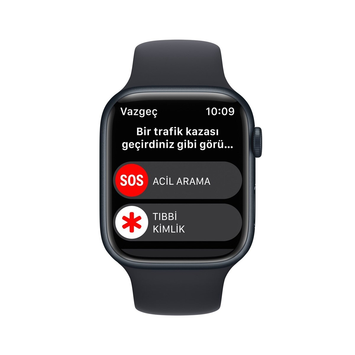Apple Watch Series 8 GPS 45mm Gece Yarısı Alüminyum Kasa Gece Yarısı Spor Kordon MNP13TU/A