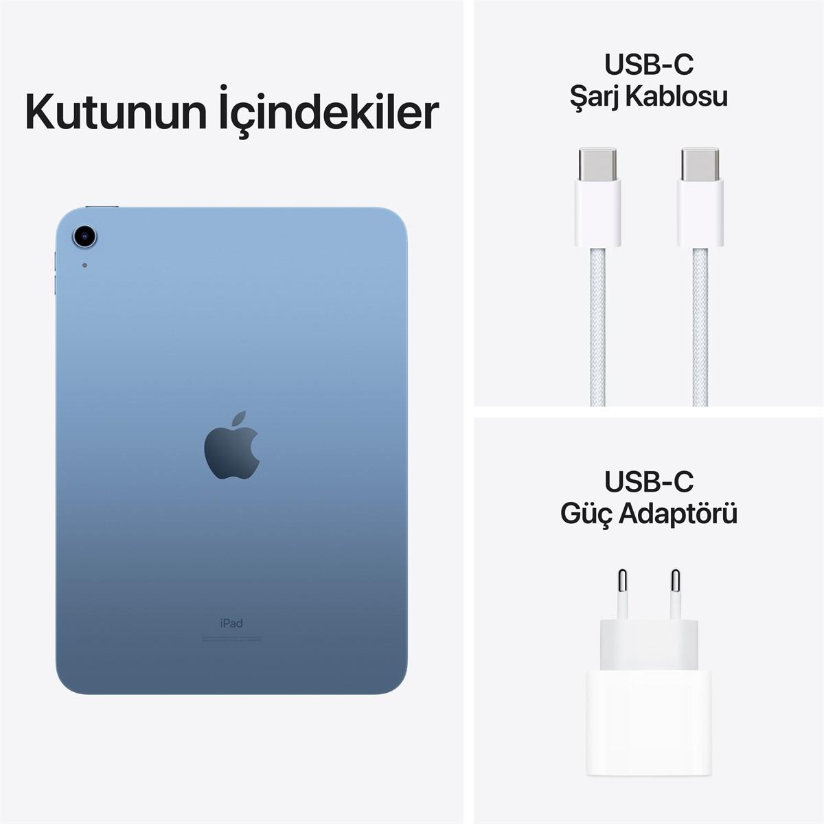 iPad 10.9'' (10.Nesil) Wi-Fi 256GB Mavi MPQ93TU/A
