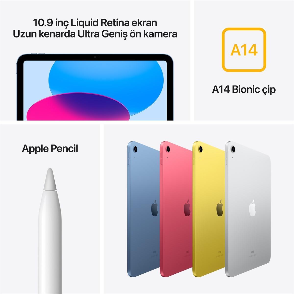 iPad 10.9'' (10.Nesil) Wi-Fi 256GB Mavi MPQ93TU/A