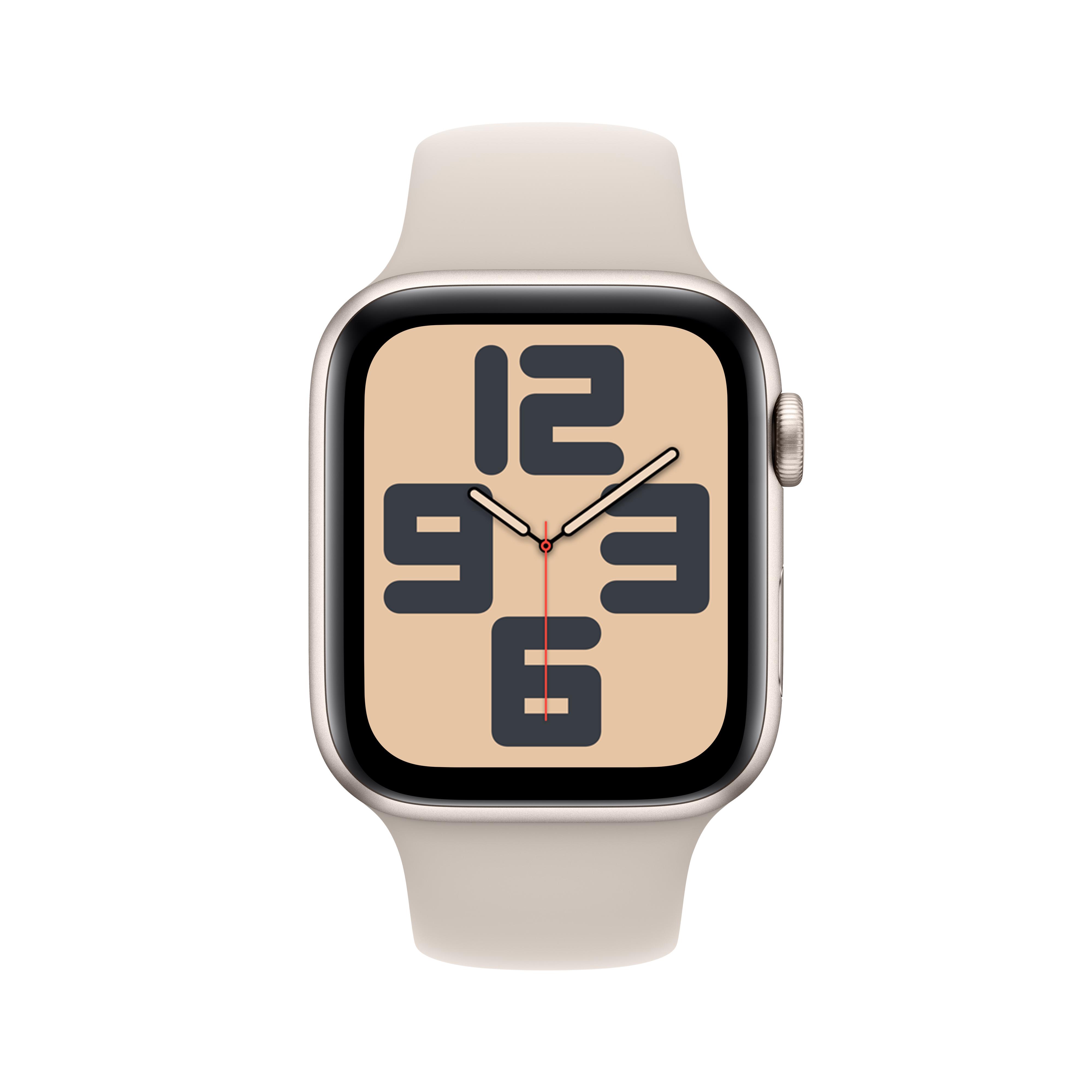 Apple Watch SE ( 2.nesil ) GPS 44mm Yıldız Işığı Alüminyum Kasa ve Yıldız Işığı Spor Kordon S/M - MRE43TU/A