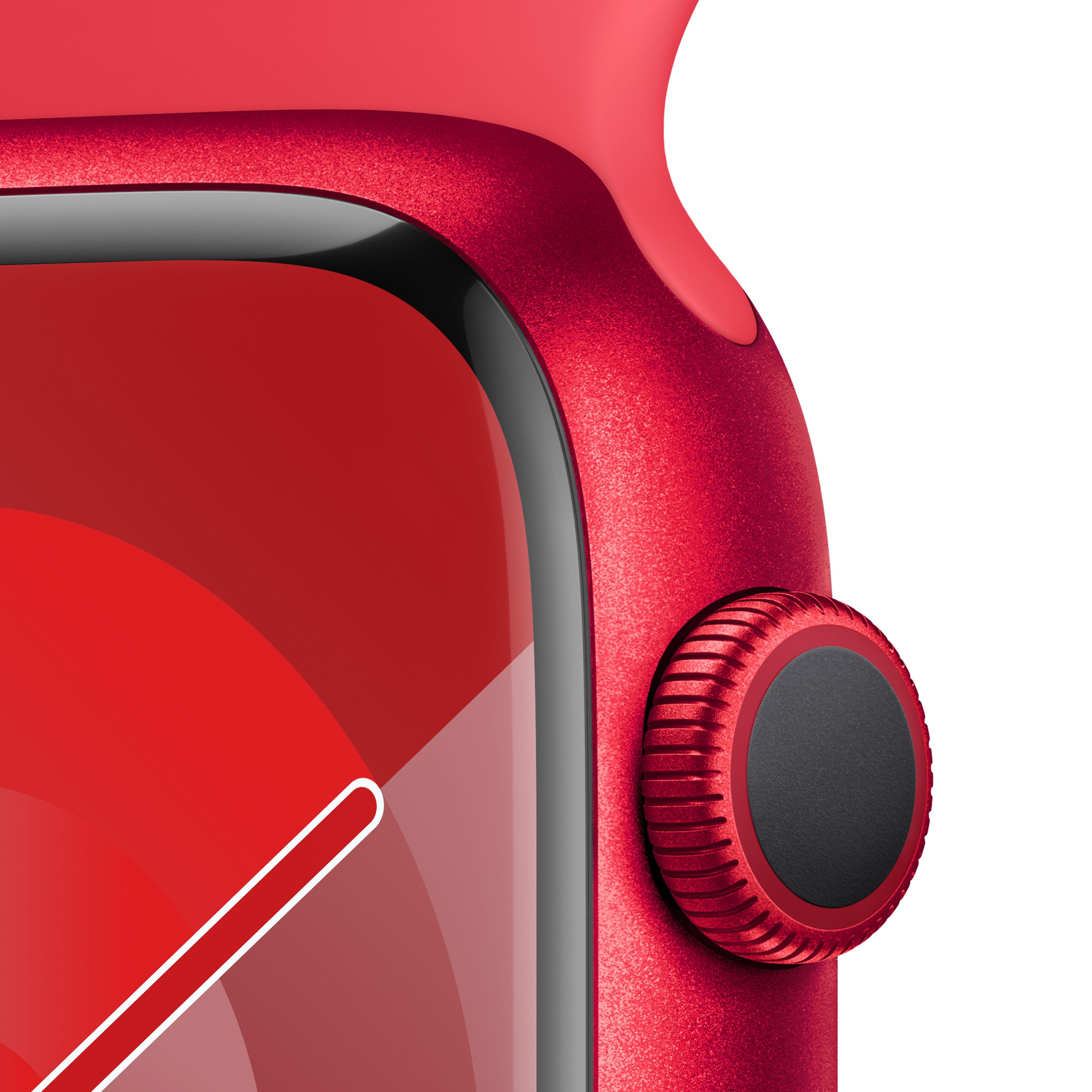 Apple Watch Series 9 GPS 45mm Kırmızı Alüminyum Kasa Kırmızı Spor Kordon (S-M) - MRXJ3TU/A