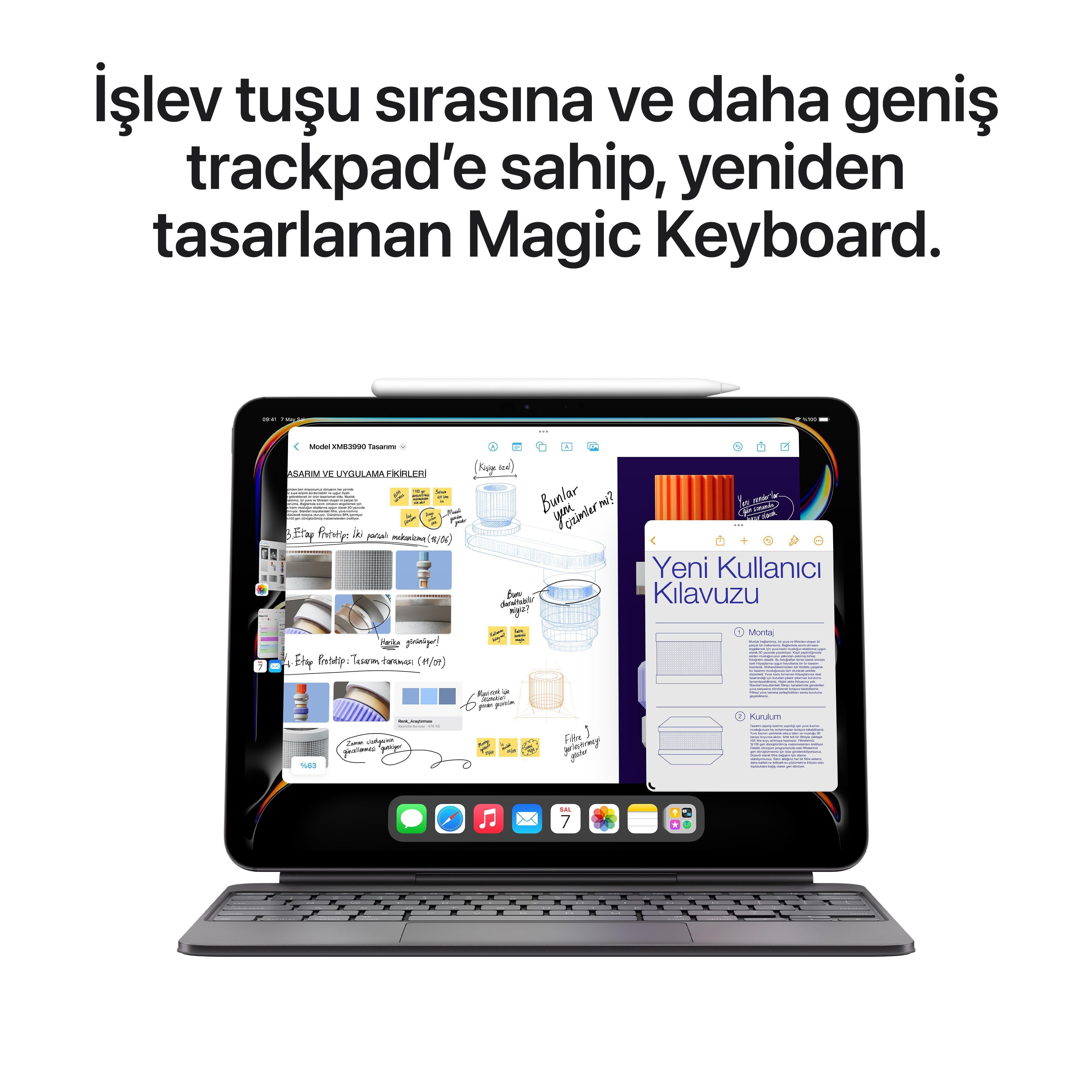iPad Pro 13'' M4 Wi-Fi + Cellular 256GB Standart Cam Uzay Grisi MVXR3TU/A