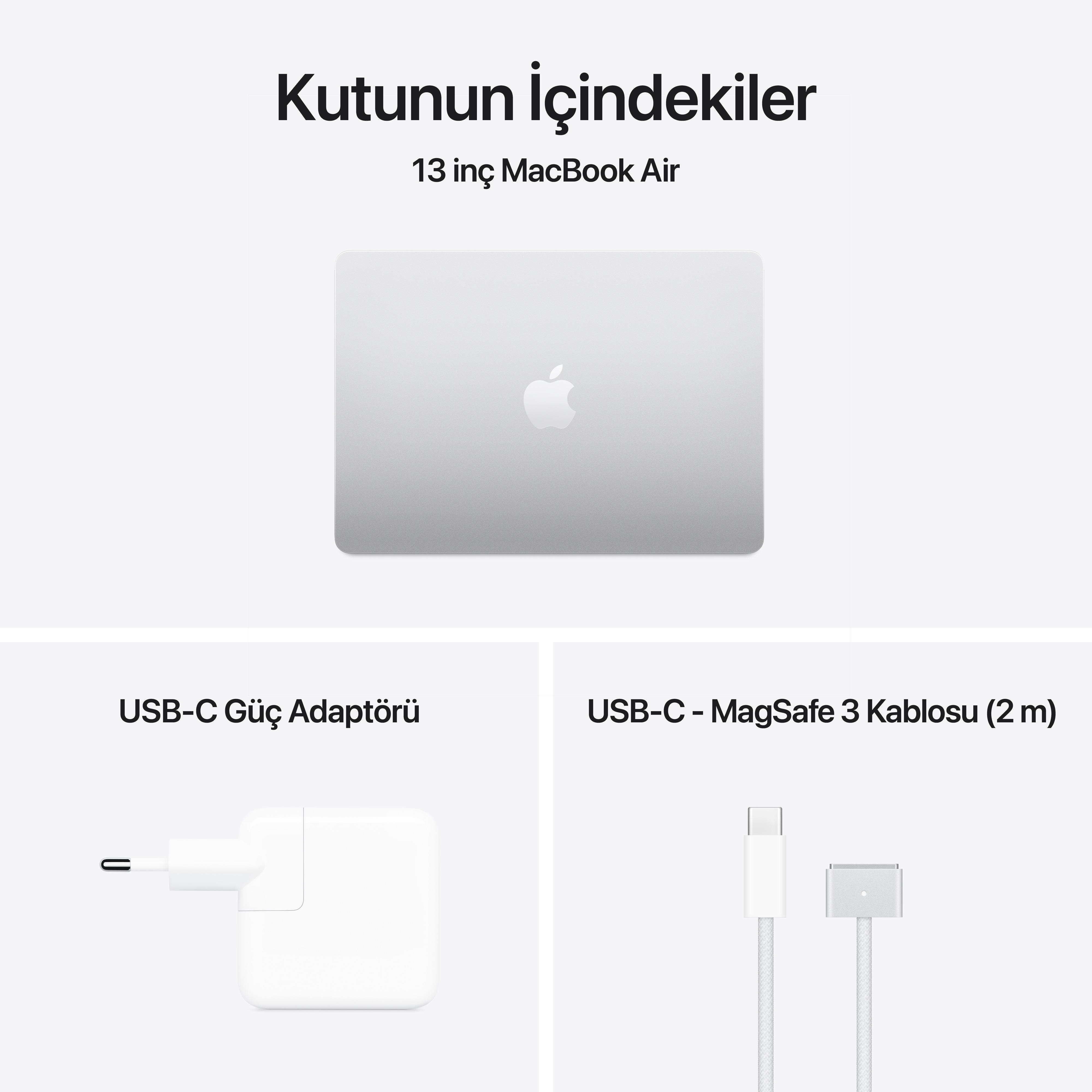 MacBook Air 13'' 10-Core CPU 8-Core GPU Apple M4 / 16GB / 256GB SSD / Gümüş MW0W3TU/A