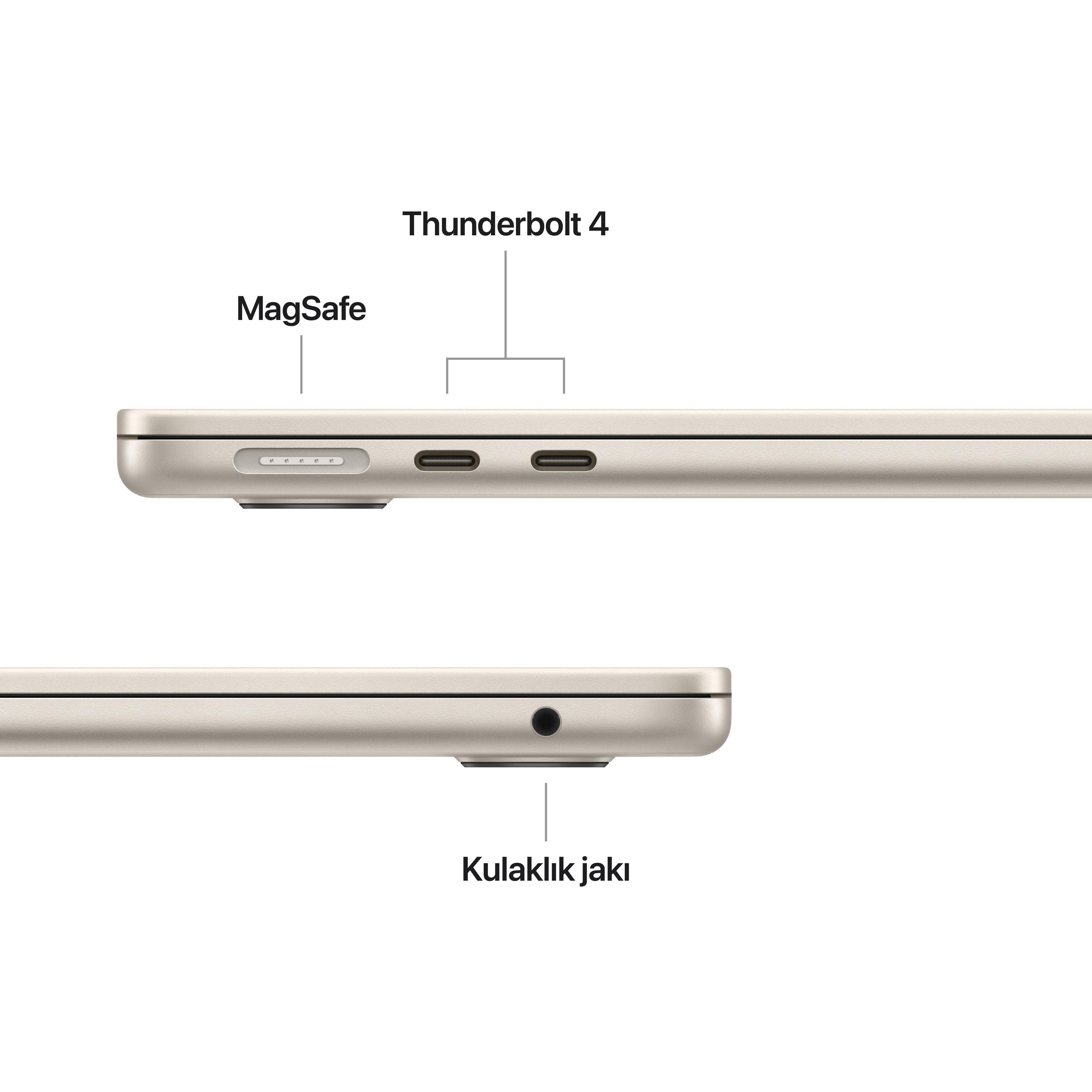 MacBook Air 13'' 10-Core CPU 8-Core GPU Apple M4 / 16GB / 256GB SSD / Yıldız Işığı MW0Y3TU/A