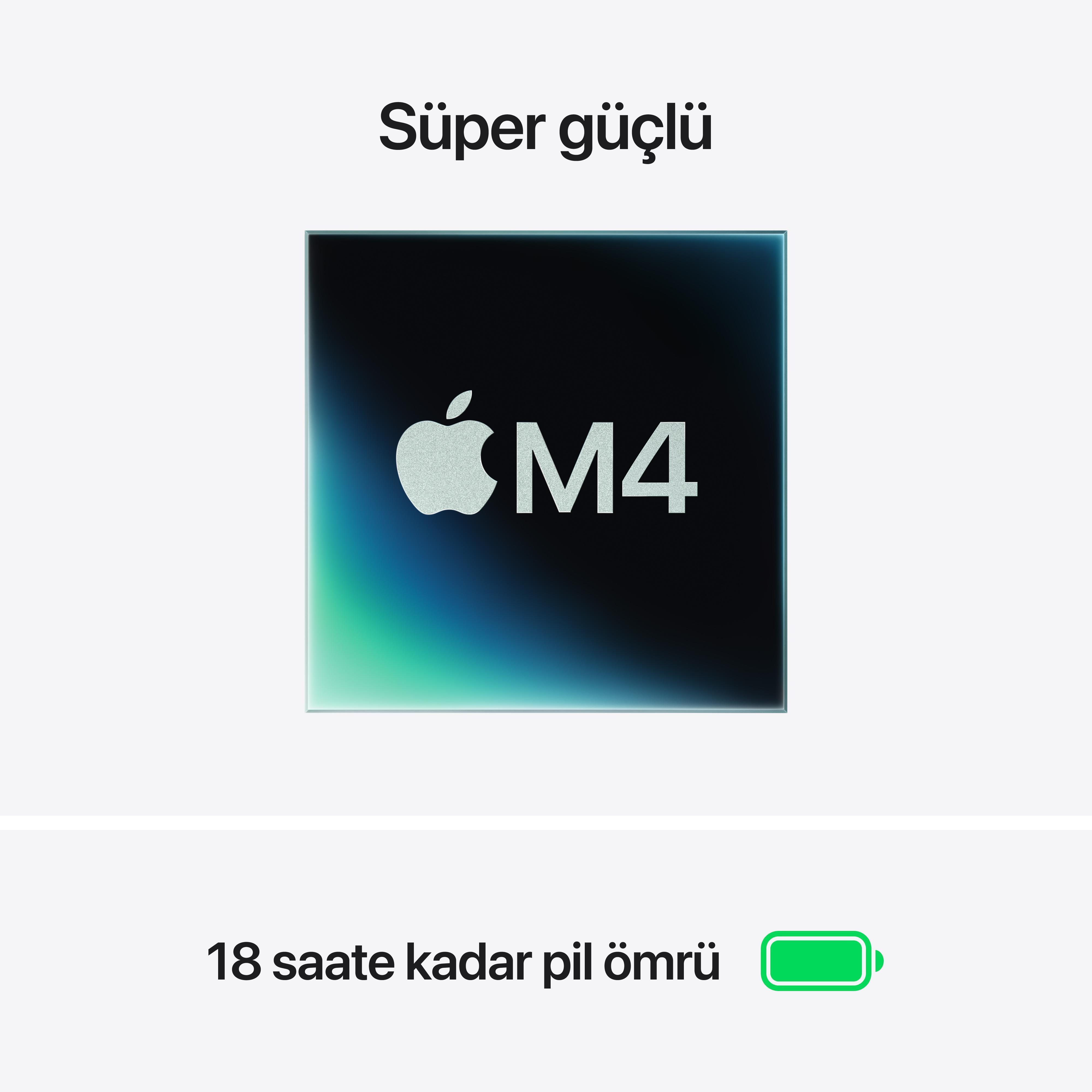 MacBook Air 13'' 10-Core CPU 8-Core GPU Apple M4 / 16GB / 256GB SSD / Gece Yarısı MW123TU/A