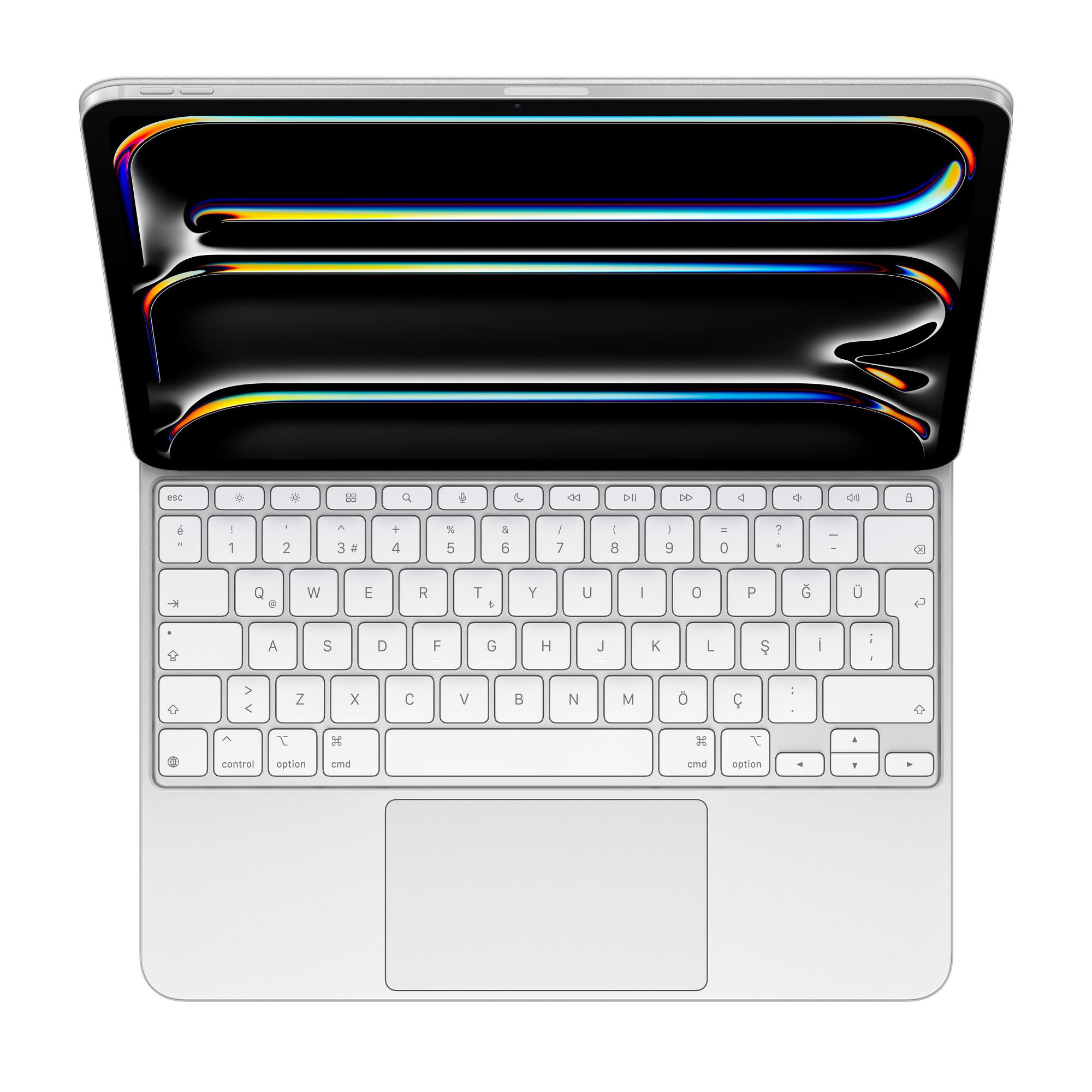 Apple 13 inç iPad Pro (M4) için Magic Keyboard - Türkçe Q Klavye - Beyaz MWR43TQ/A