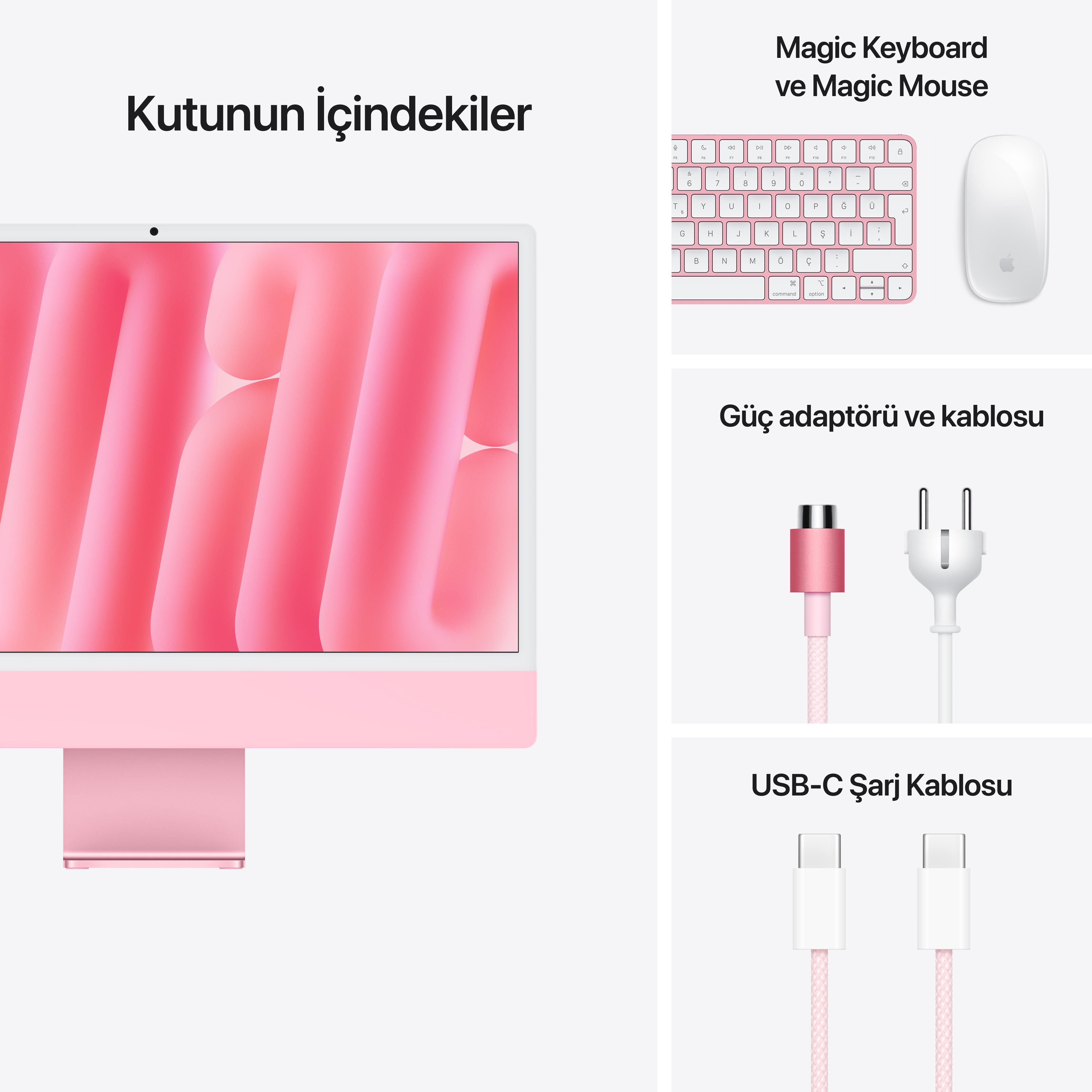 iMac 24'' Retina 4.5K Apple M4 / 8-Core CPU 8-Core GPU / 16GB / 256GB SSD / Pembe MWUG3TU/A