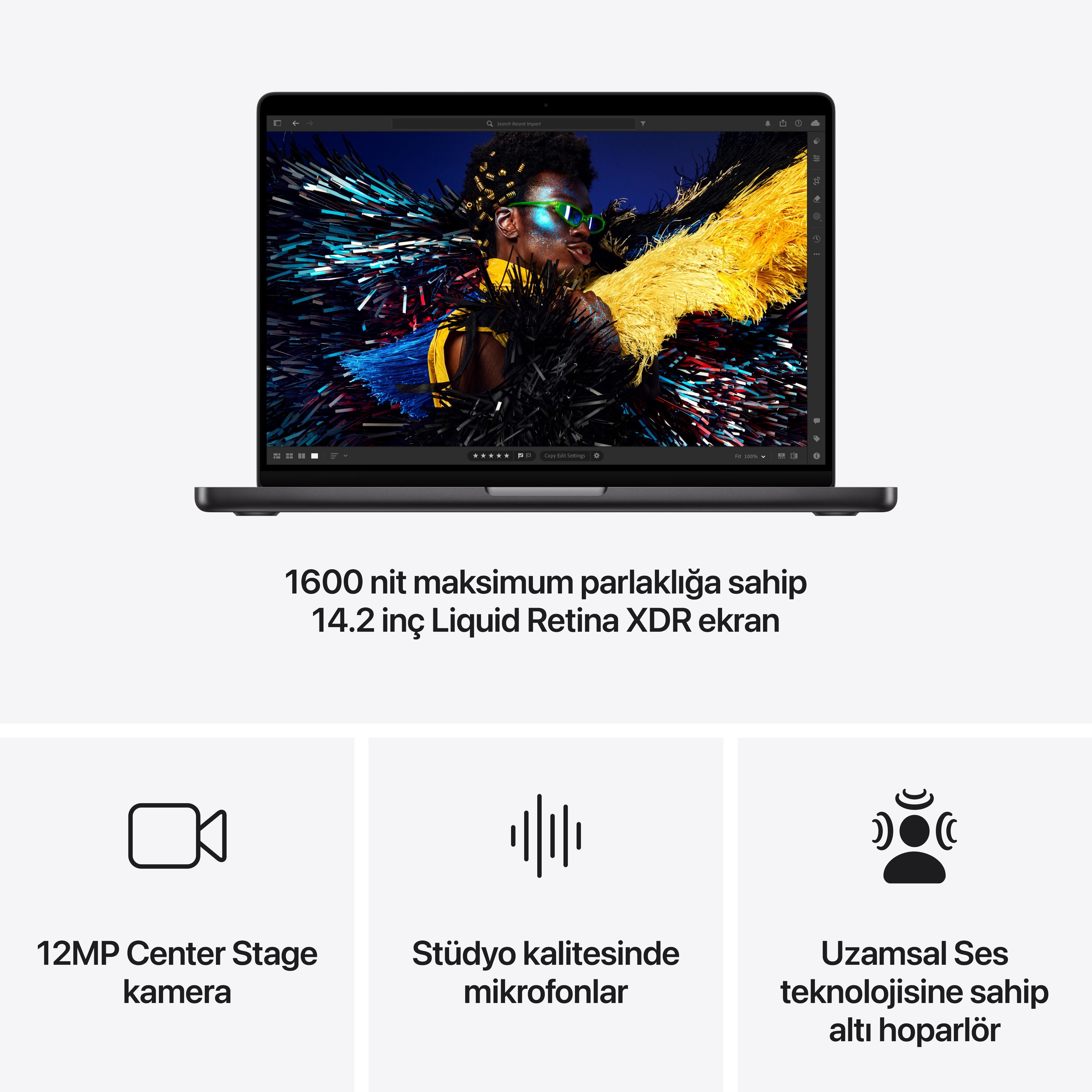 MacBook Pro 14'' 12-Core CPU 16-Core GPU Apple M4 Pro 24GB 512GB SSD S.Black MX2H3TU/A