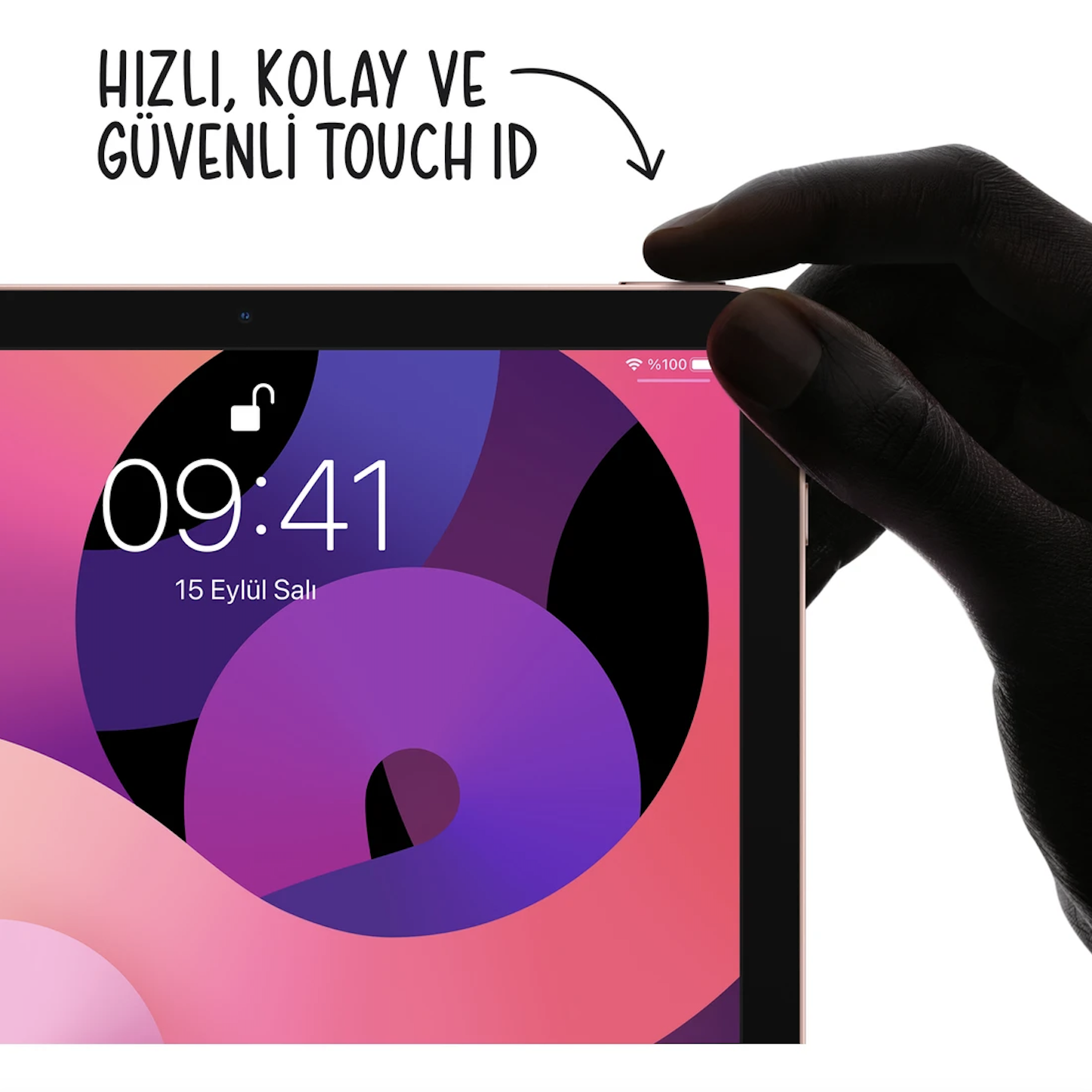 iPad Air (4.nesil) 10.9'' Wi-Fi - Cellular 64GB Uzay Grisi ve iPad Air (4. nesil) için Smart Folio - Siyah