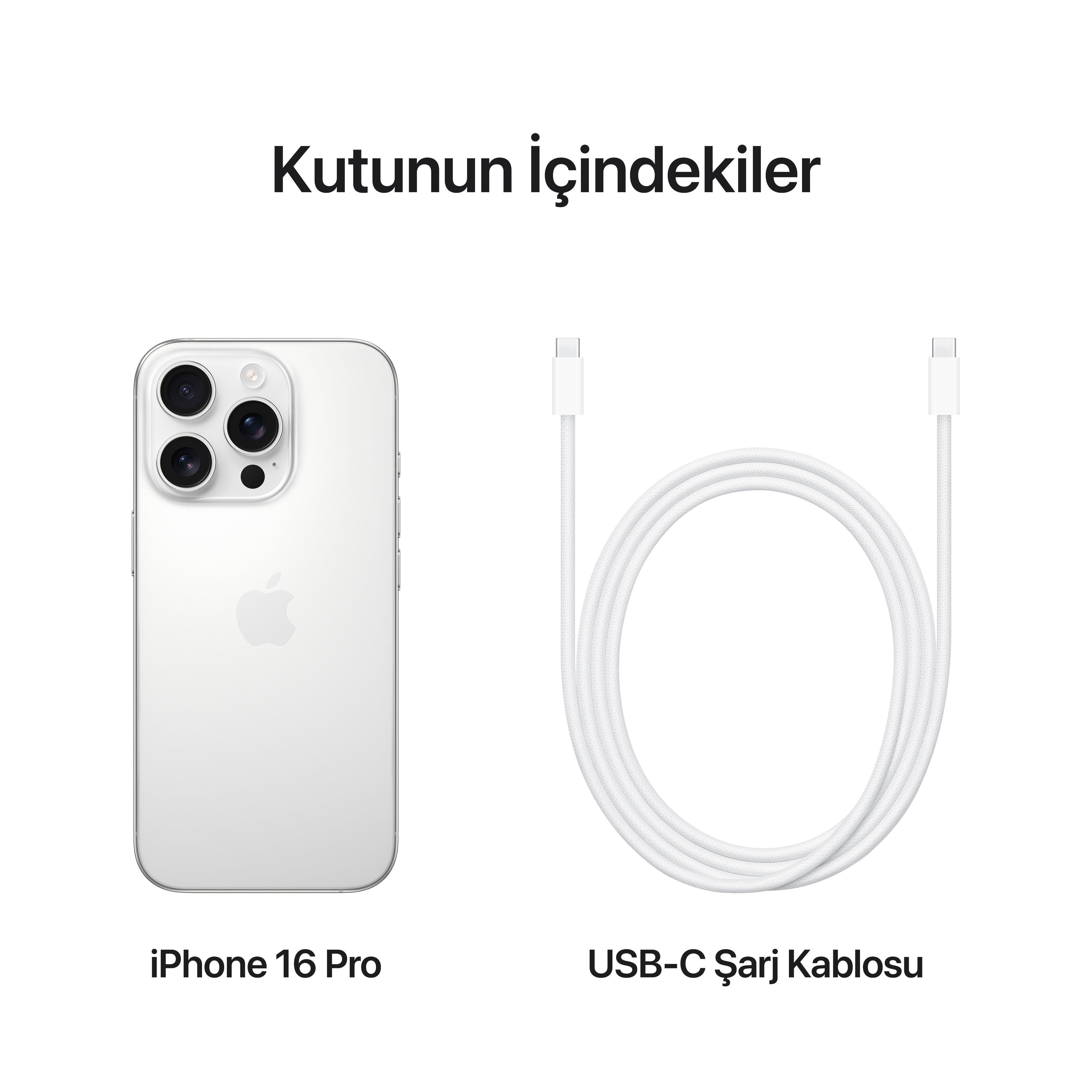 iPhone 16 Pro 128GB Beyaz Titanyum MYNE3TU/A