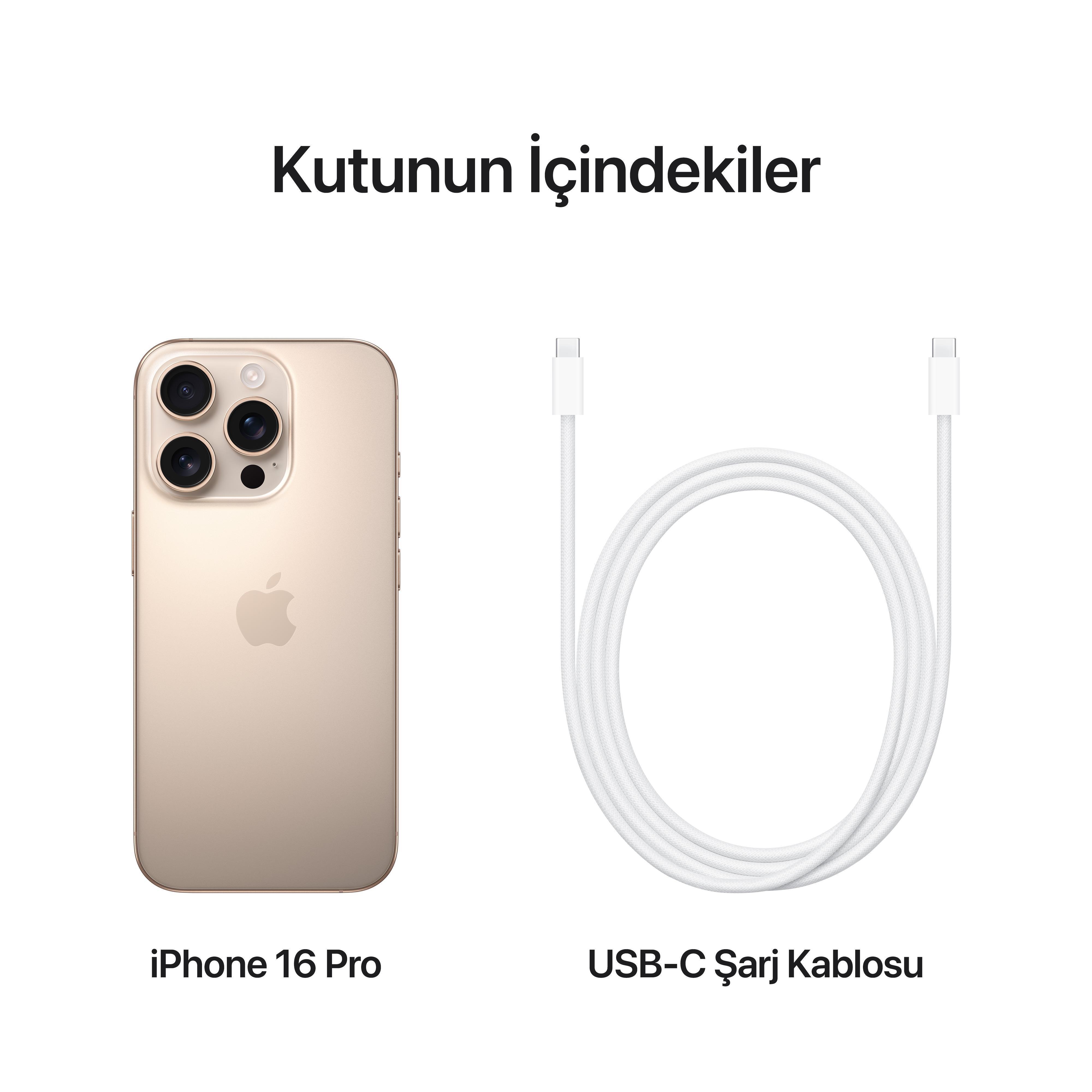 iPhone 16 Pro 128GB Çöl Titanyum MYNE3TU/A