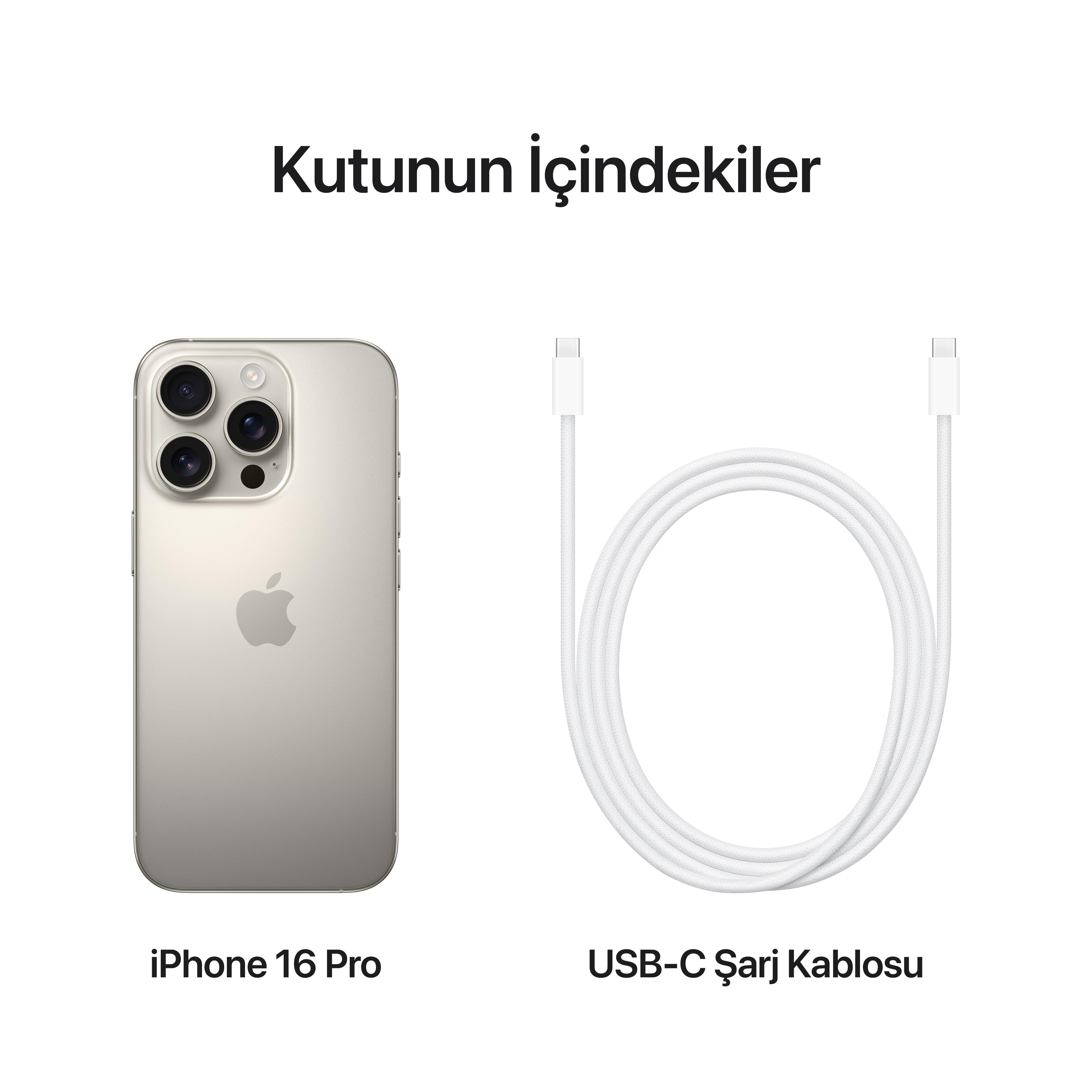 iPhone 16 Pro 128GB Naturel Titanyum MYNE3TU/A