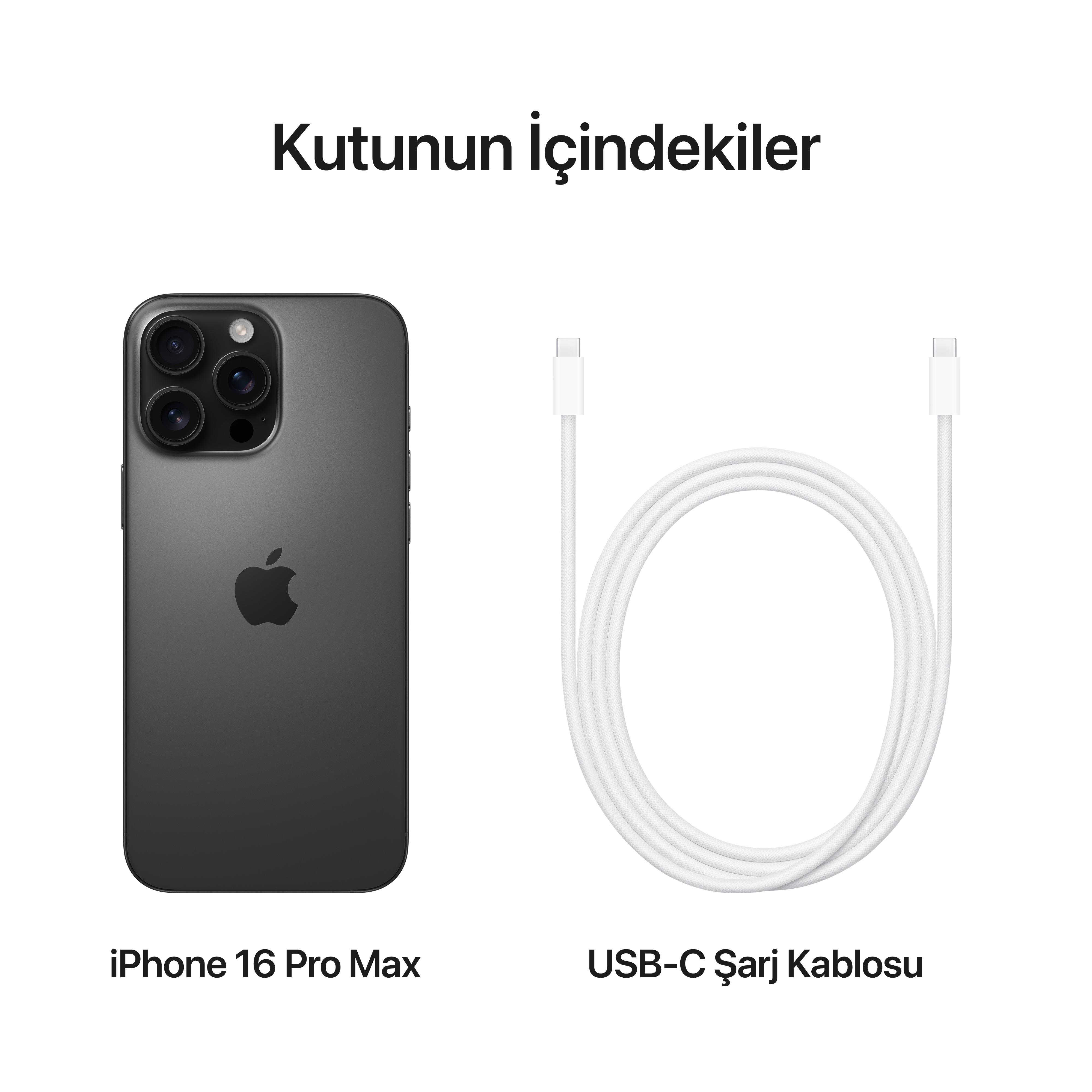iPhone 16 Pro Max 256GB Siyah Titanyum MYWV3TU/A