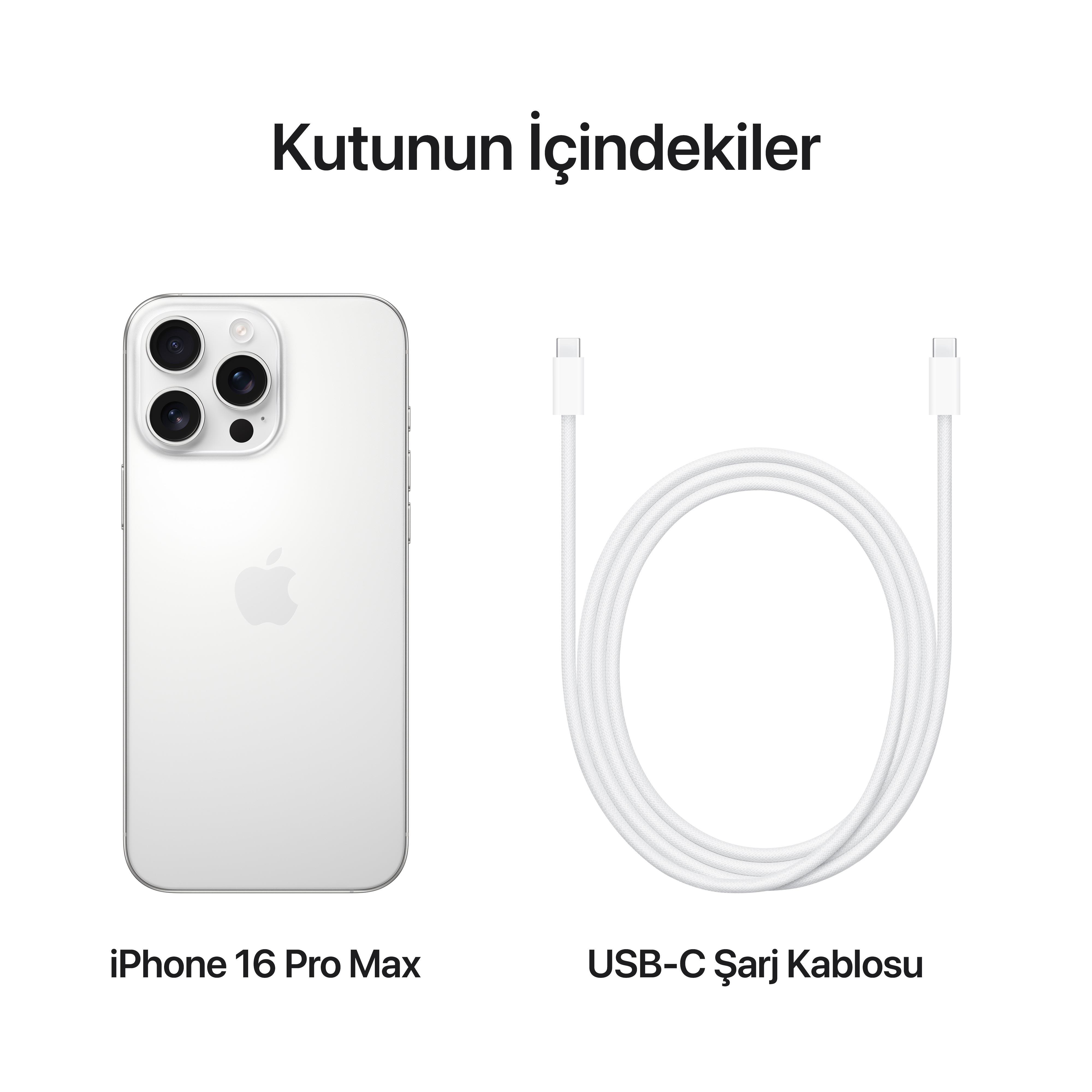 iPhone 16 Pro Max 256GB Beyaz Titanyum MYWW3TU/A