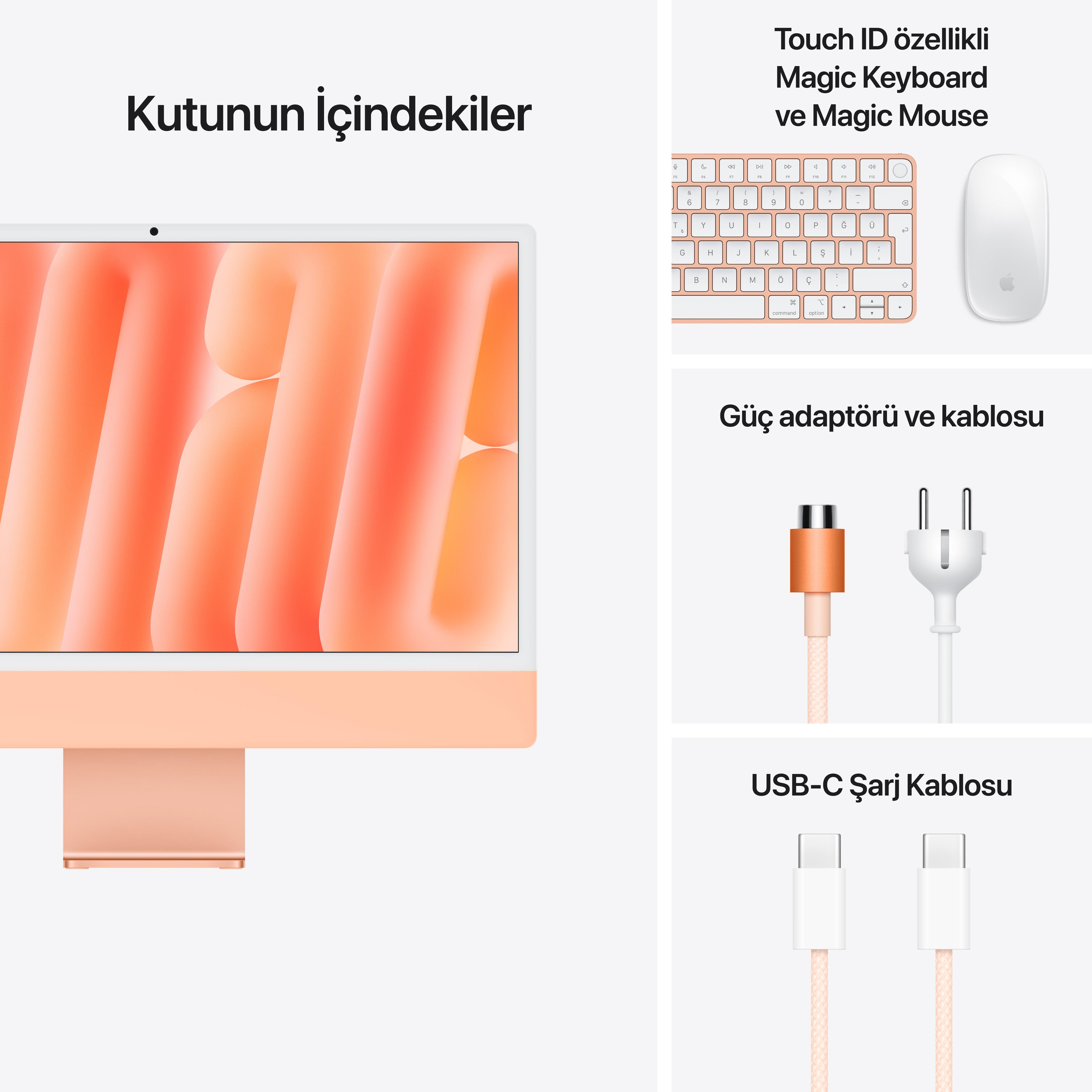 iMac 24'' Retina 4.5K Apple M4 / 10-Core CPU 10-Core GPU / 16GB / 512GB SSD / Turuncu Z1EW000G6