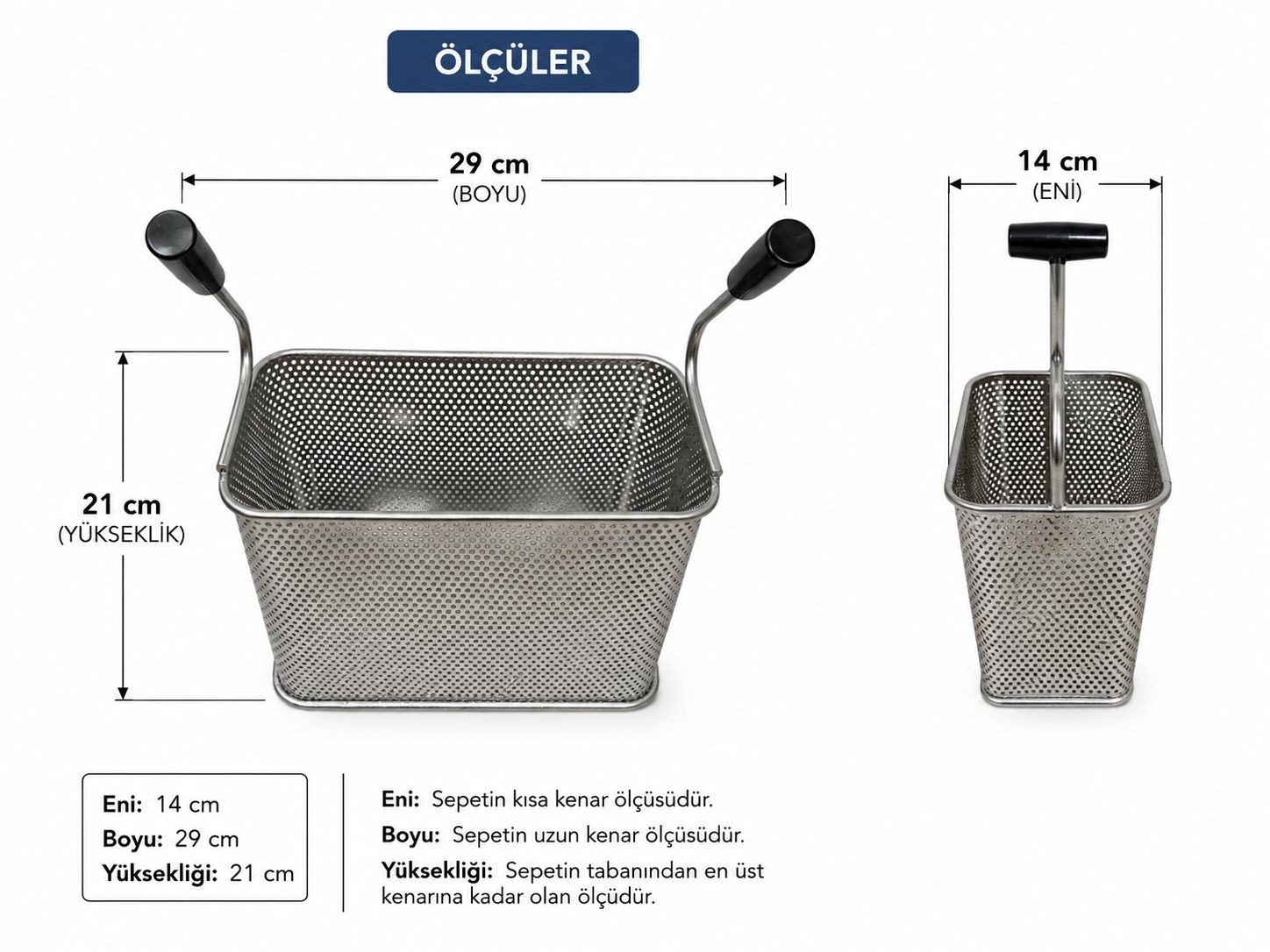 Büyük Makarna Haşlama Sepeti Ölçüleri