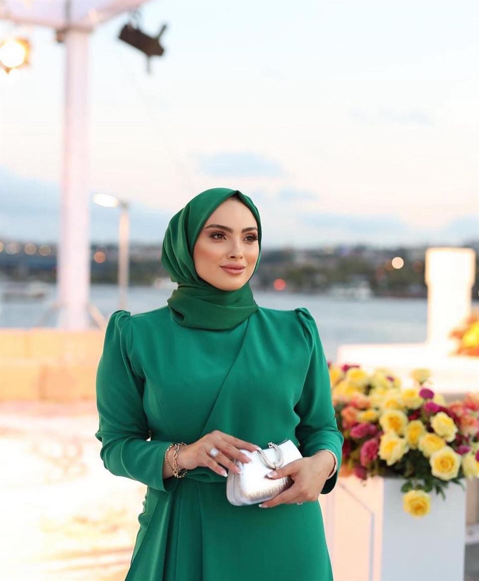 Lüx Tesettür Davet Elbise Ve Abiye Açelya - Yeşil