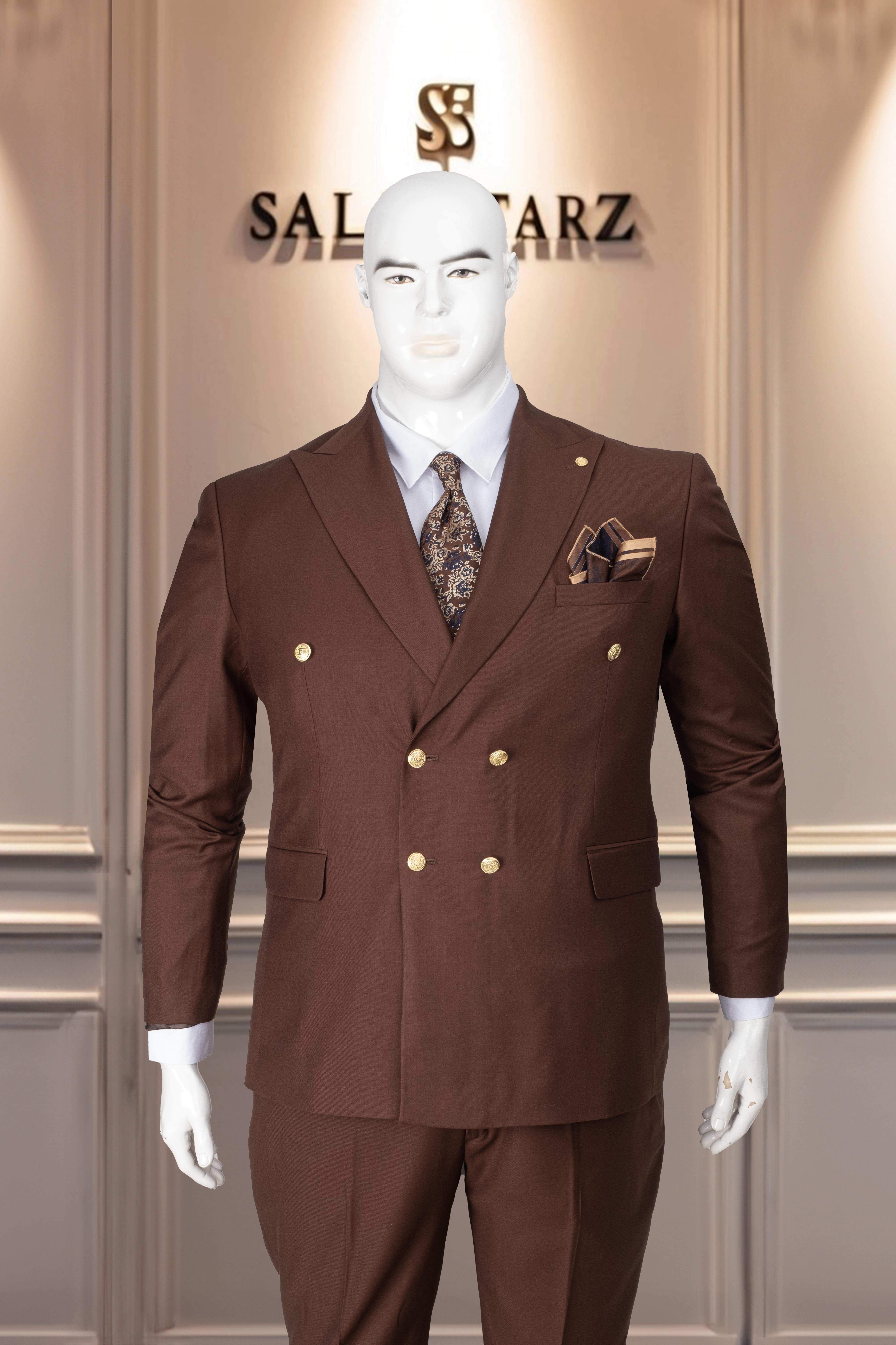 Takım Elbise Erkek Battal Büyük Beden Kahve SD42130