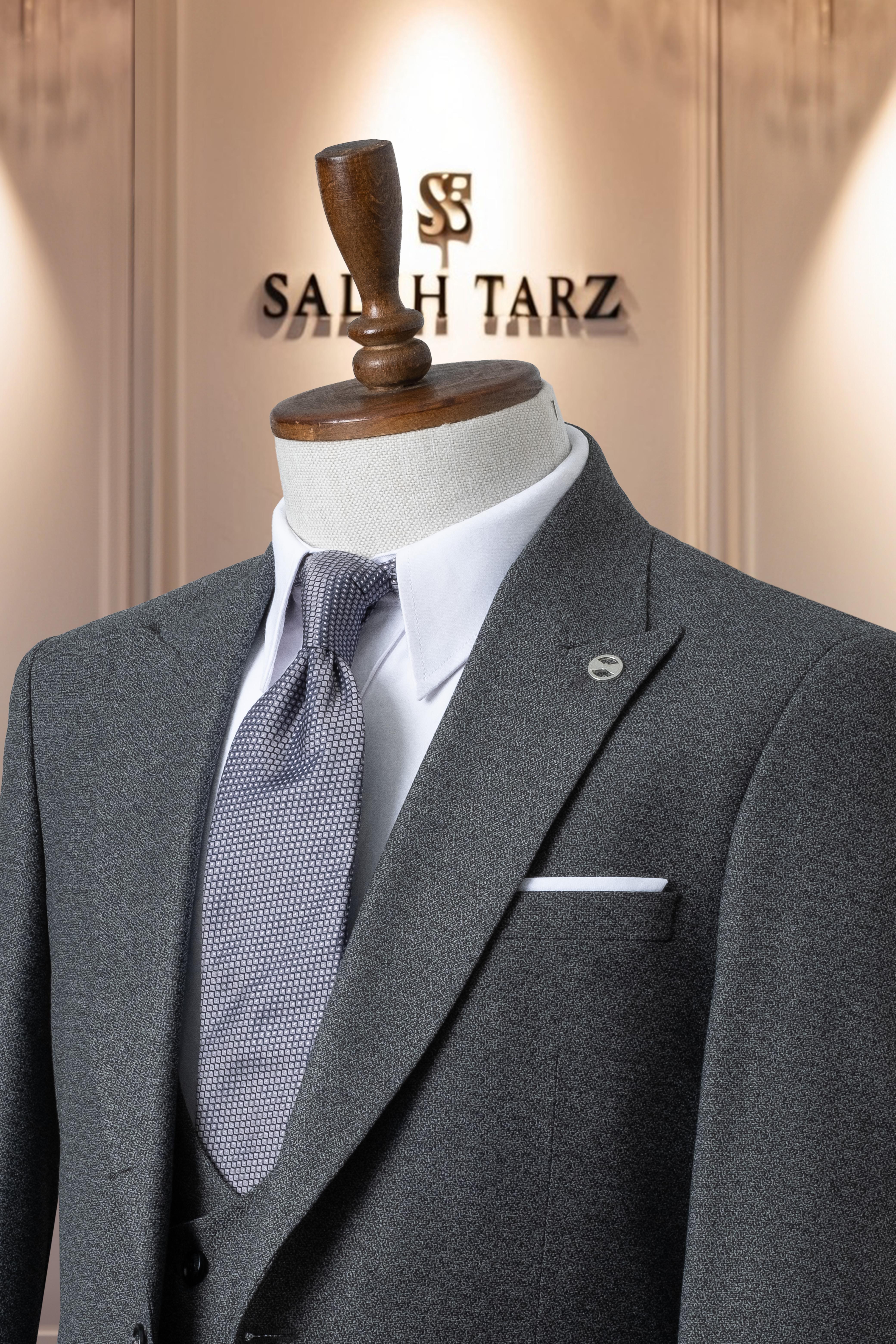 Takım Elbise İtalyan Kesim Yelekli SlimFit K.Gri SD41070