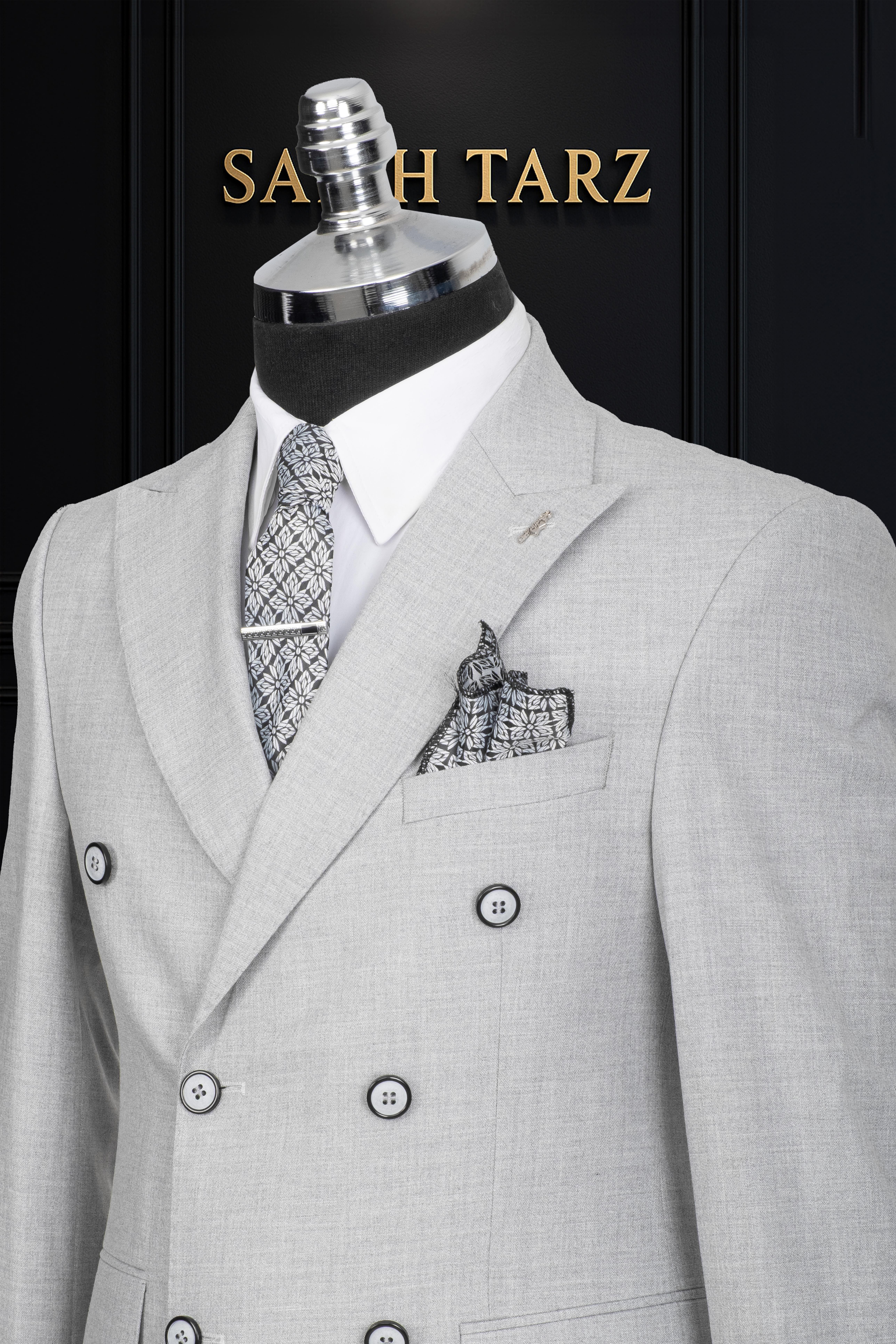 Takım Elbise Kruvaze SlimFit Gri SD42157