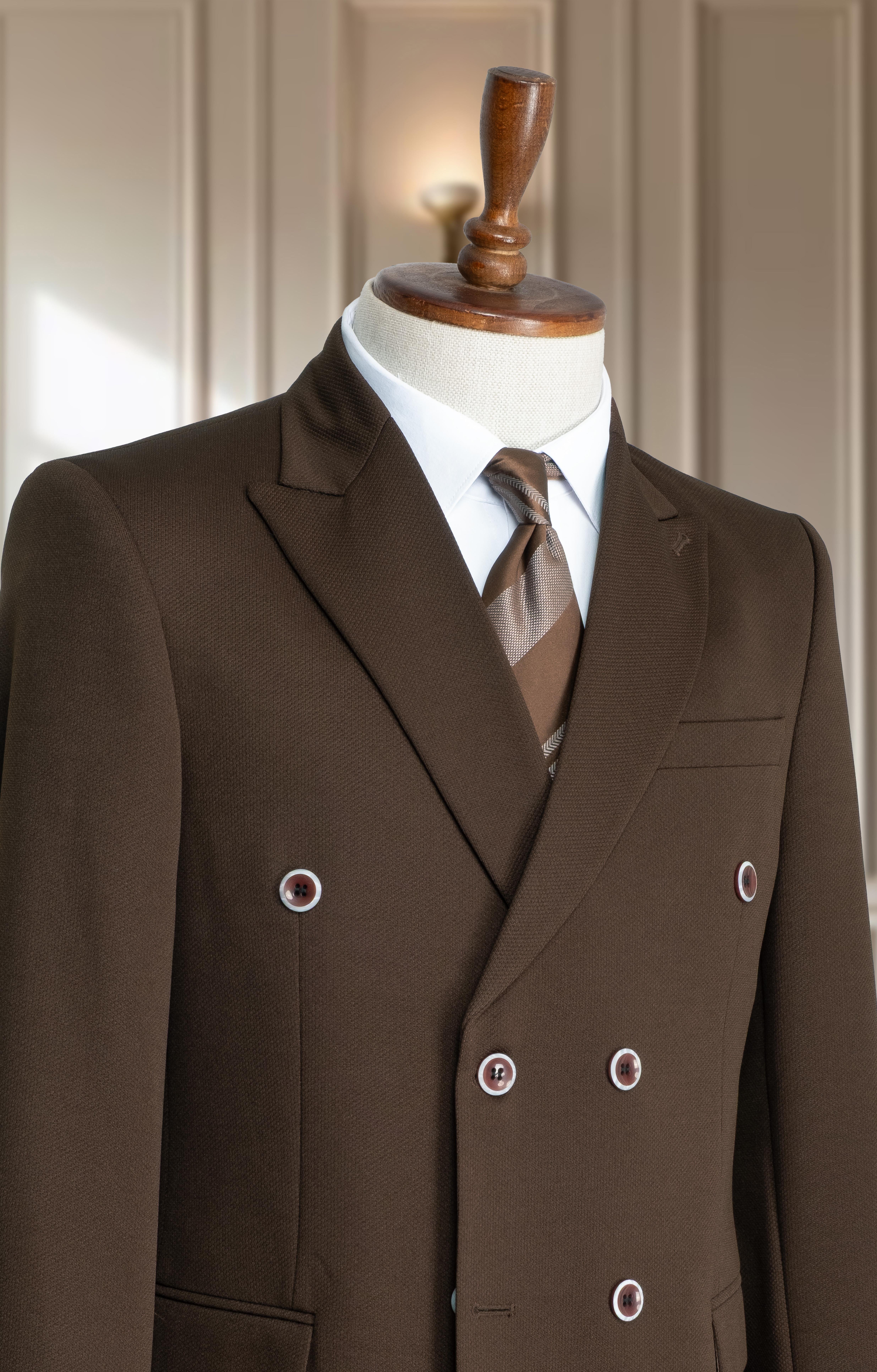 Takım Elbise Kruvaze SlimFit K.Kahve SD42184