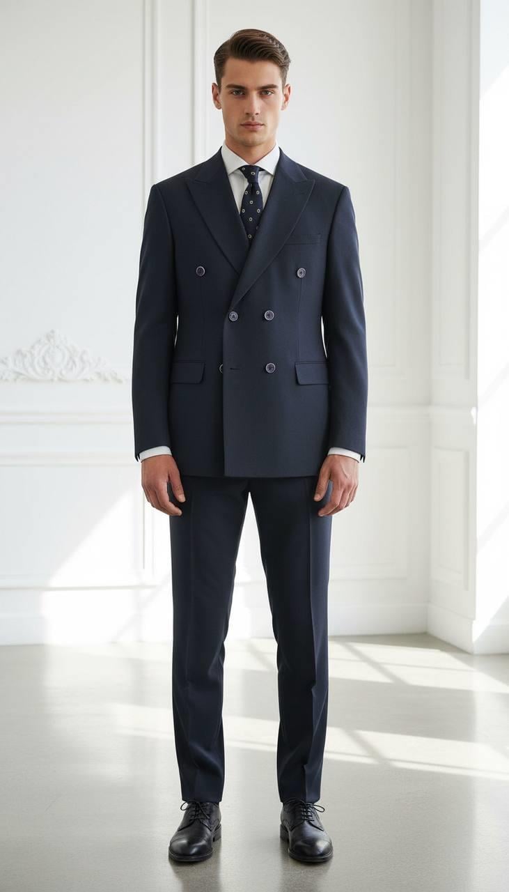 Takım Elbise Kruvaze SlimFit Lacivert SD42241