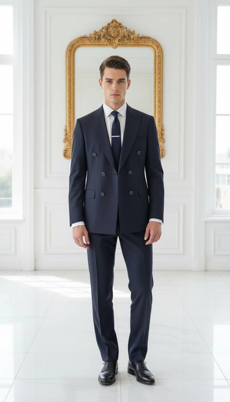 Takım Elbise Kruvaze SlimFit Lacivert SD42241