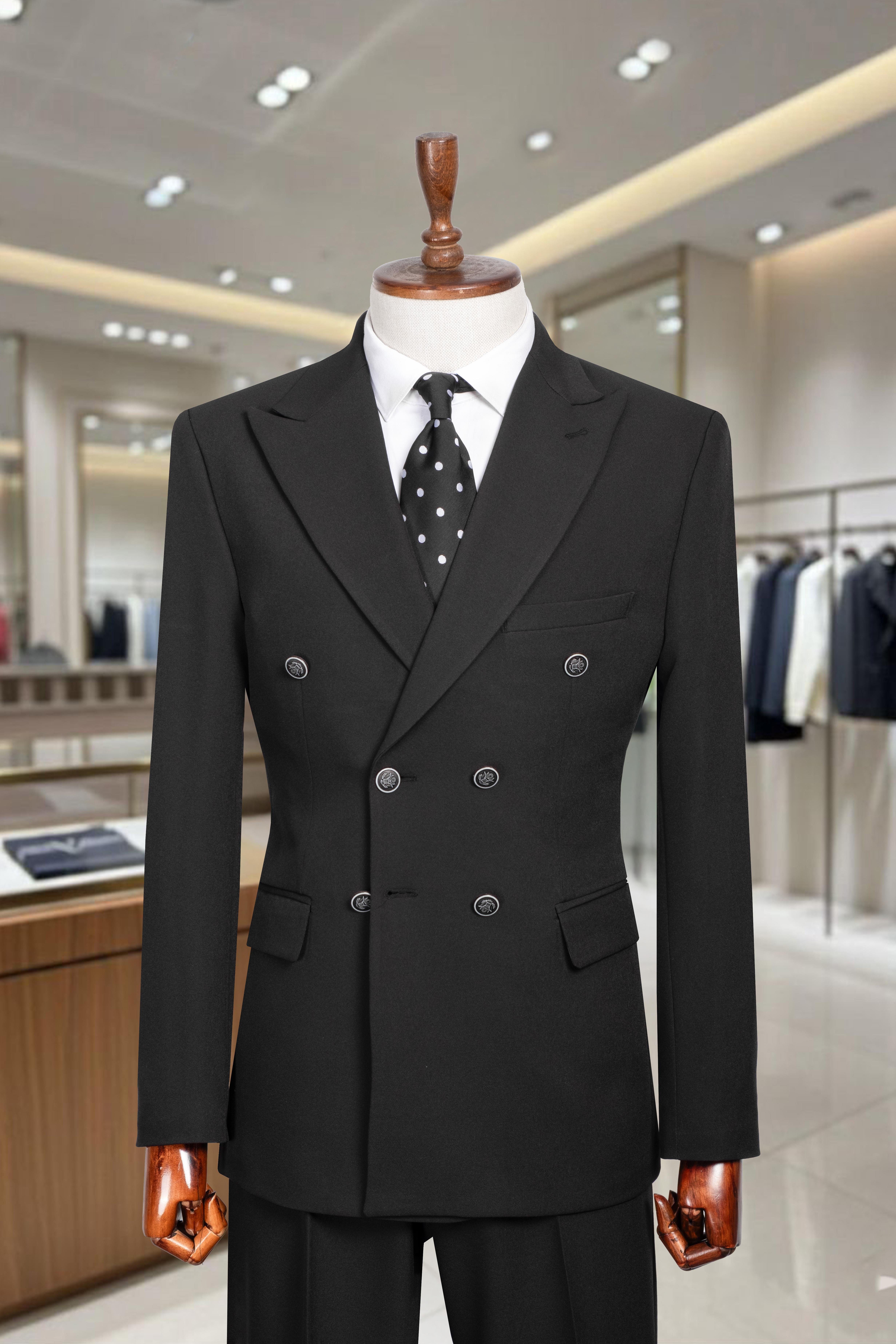 Takım Elbise Kruvaze SlimFit Siyah SD42260