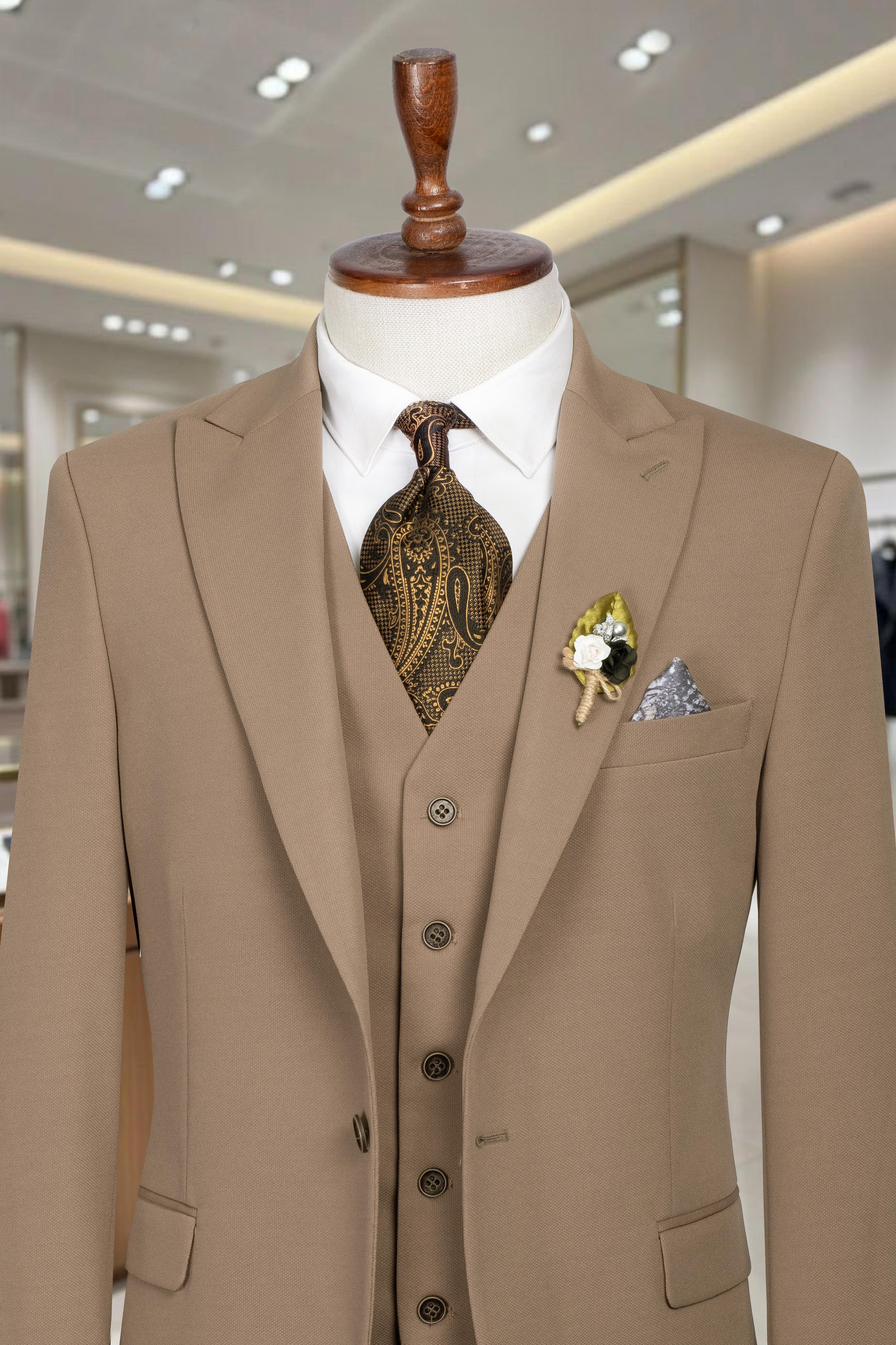 Takım Elbise Yelekli SlimFit A.Kahve SD42259