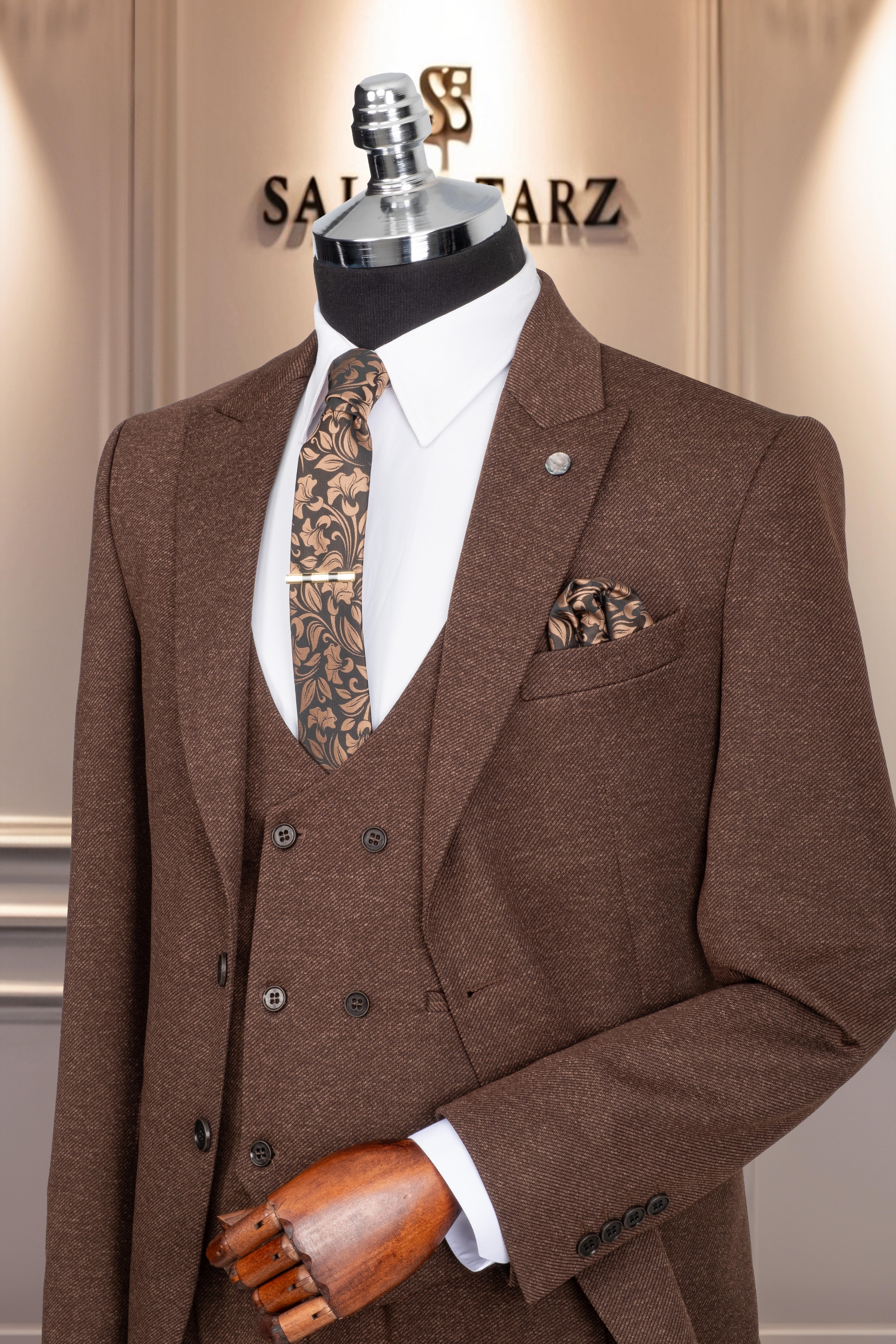 Takım Elbise Yelekli SlimFit A.Kahve SD42166