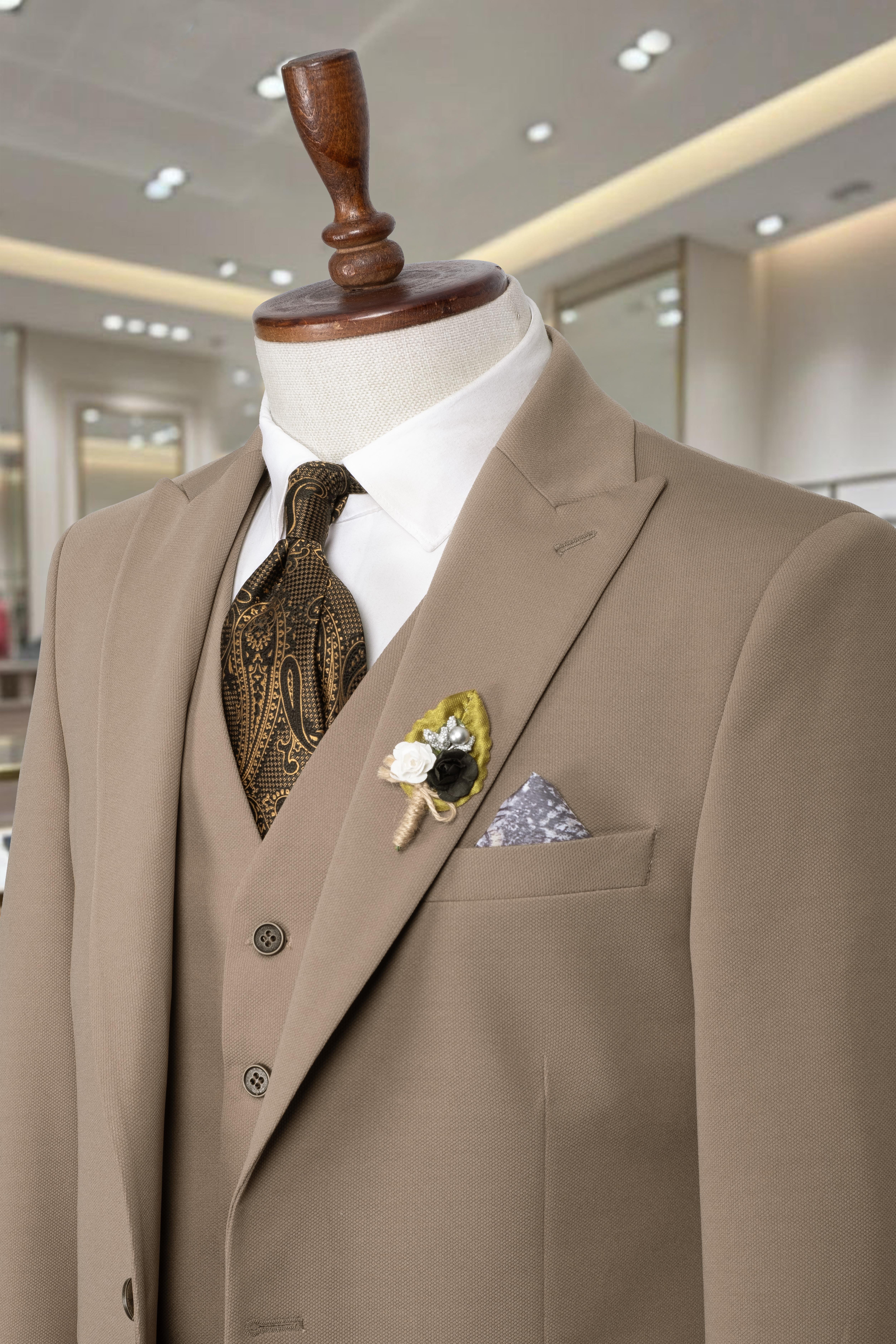 Takım Elbise Yelekli SlimFit A.Kahve SD42259